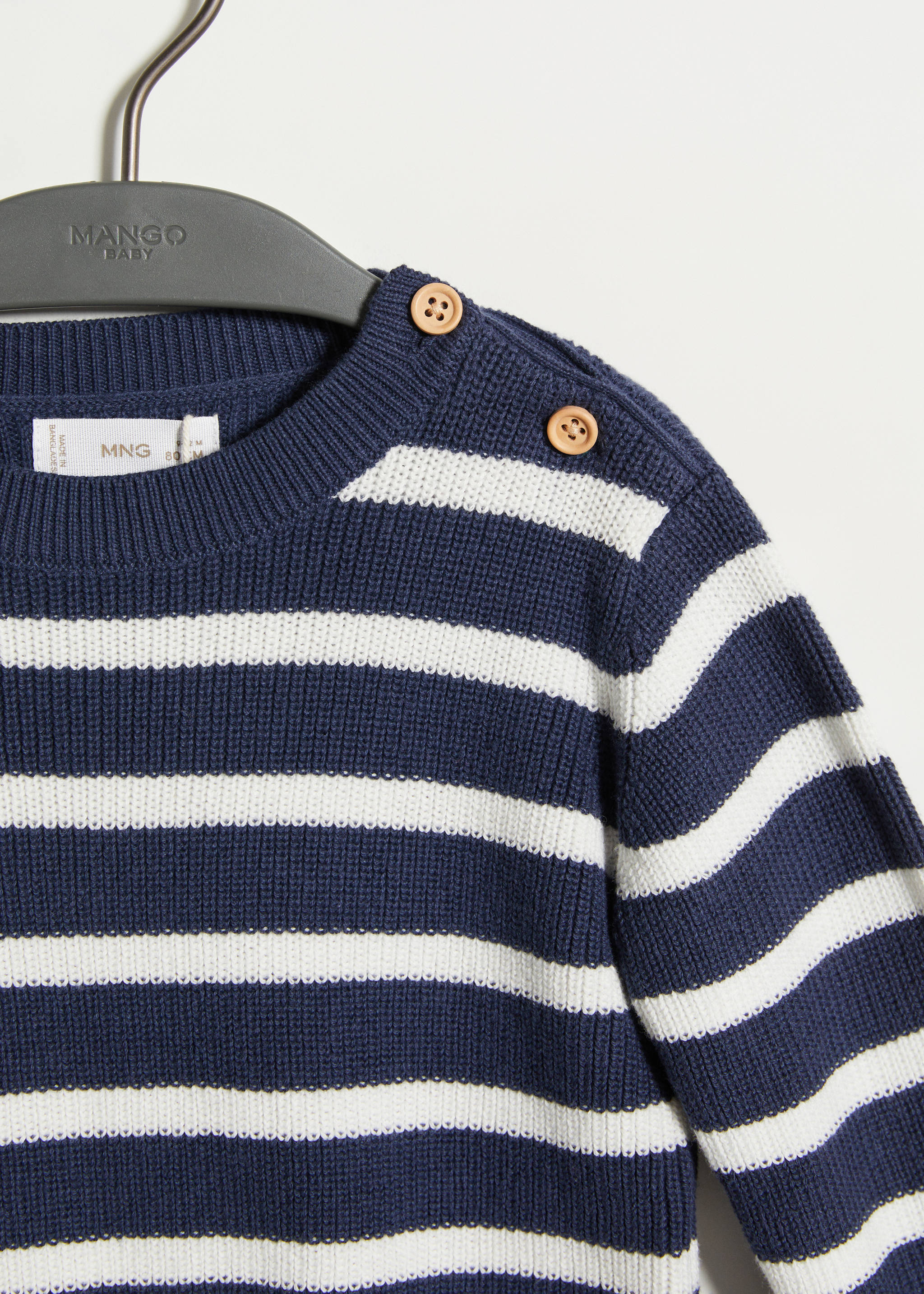 Knit striped sweater - Details of the article 8, Dark Navy. Ref: 67046029-00.