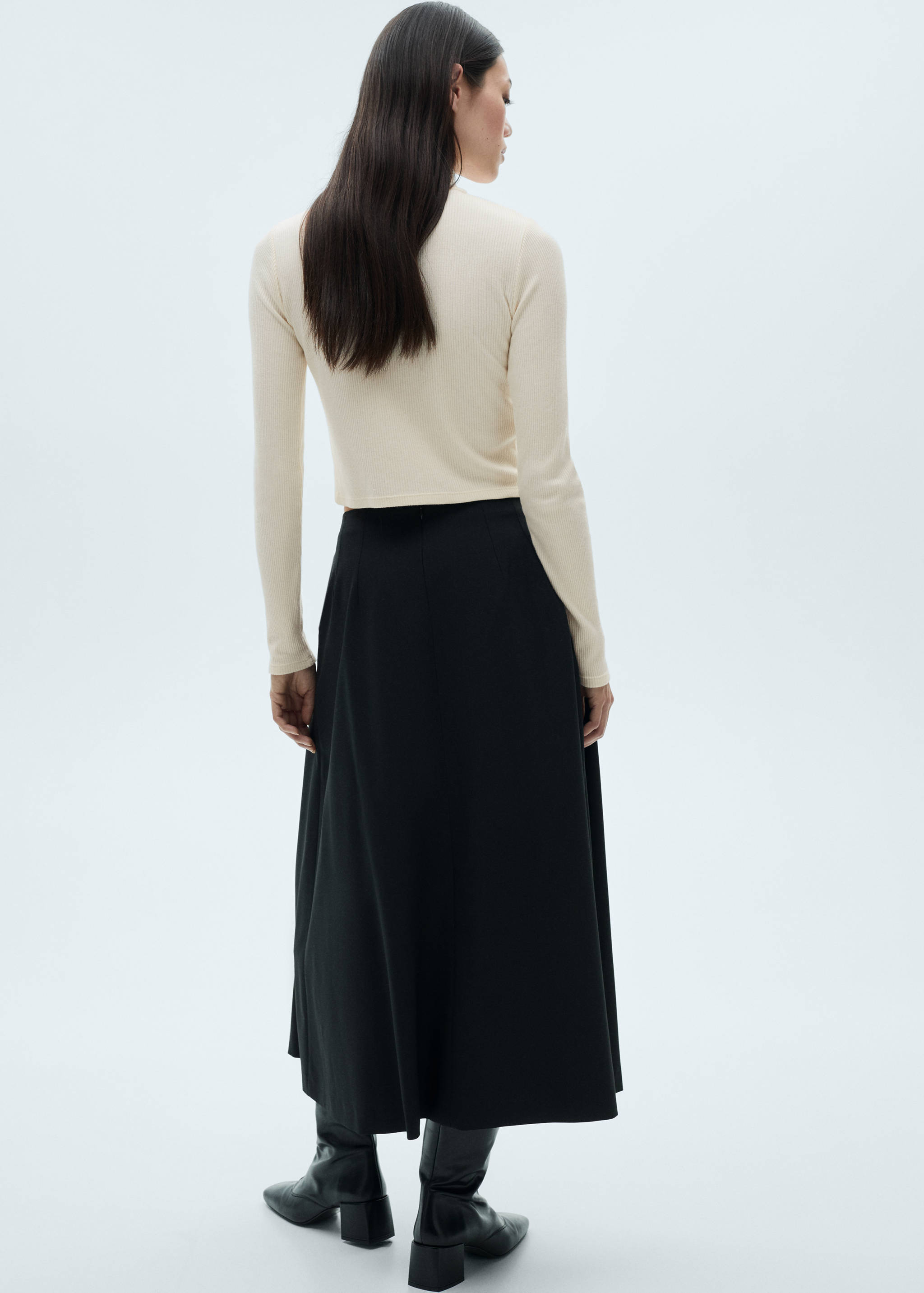 Cardigan mit halbhohem Kragen und Reißverschluss - Rückseite des Artikels