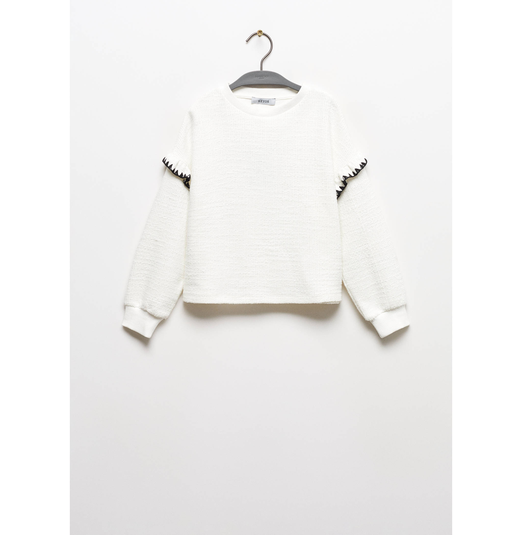 Sweat-shirt texturé volants - Article sans modèle