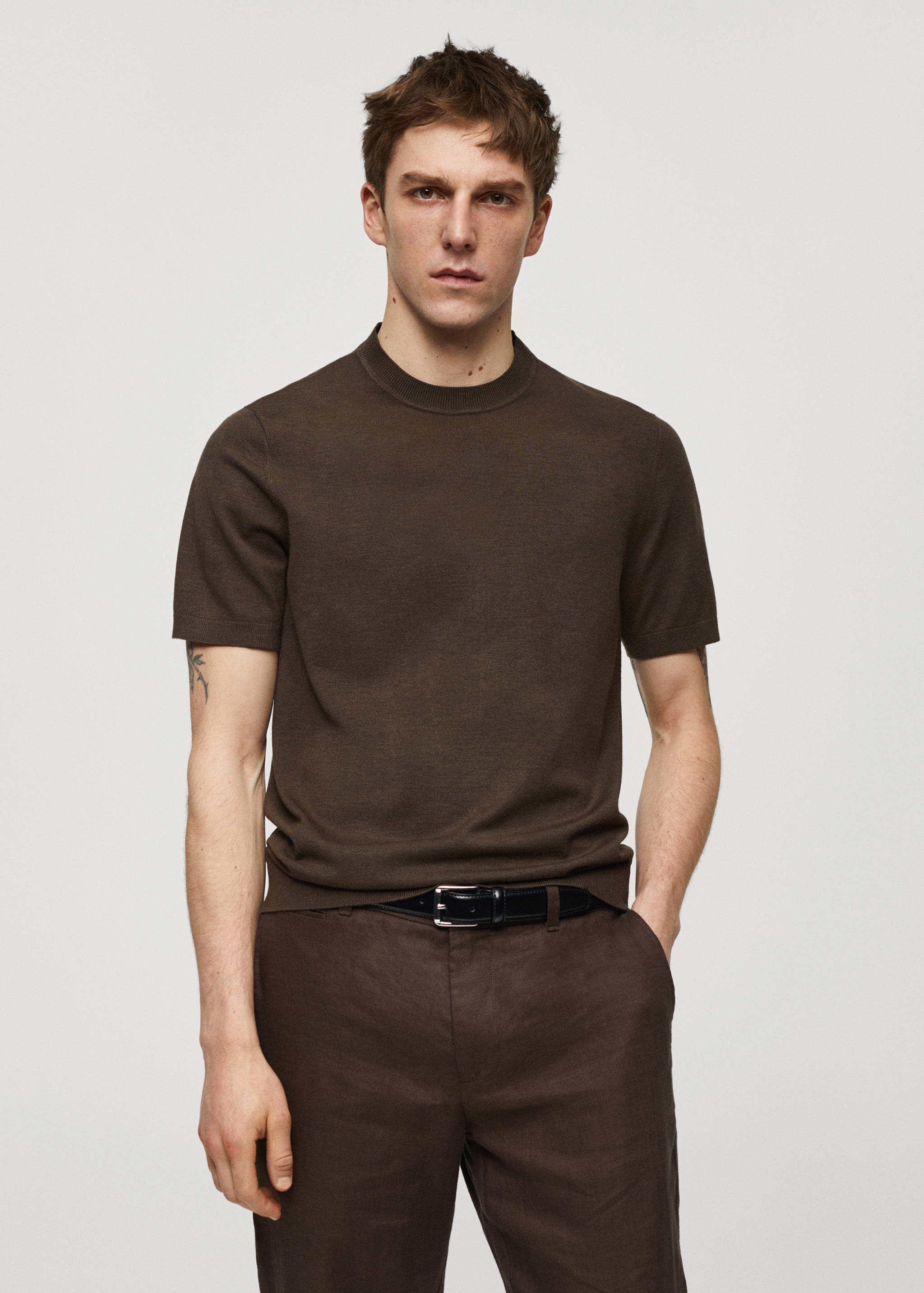 T-shirt en maille fine - Plan moyen