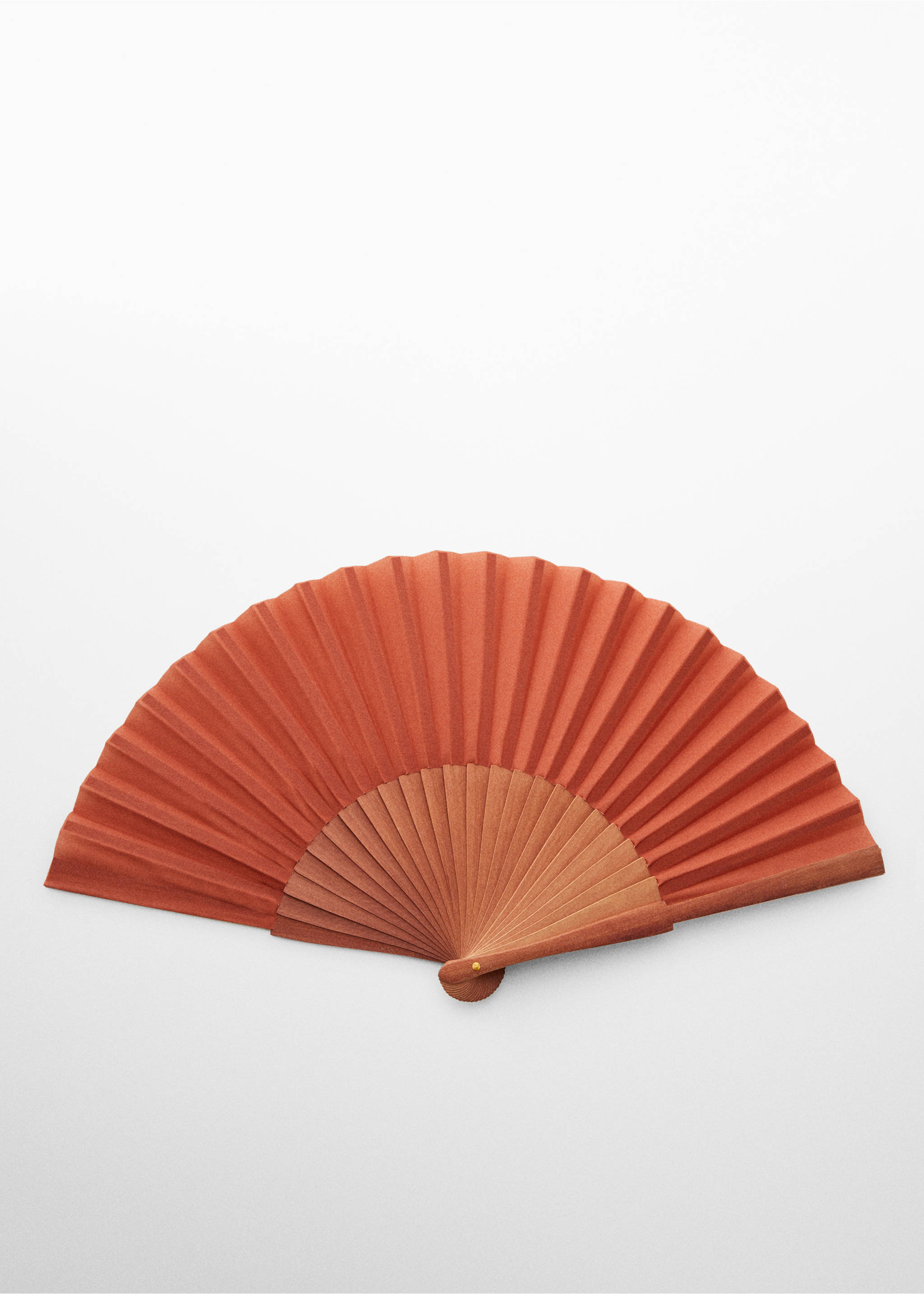 Éventail en bois - Article sans modèle, Orange brûlé. Ref: 67046317-00.