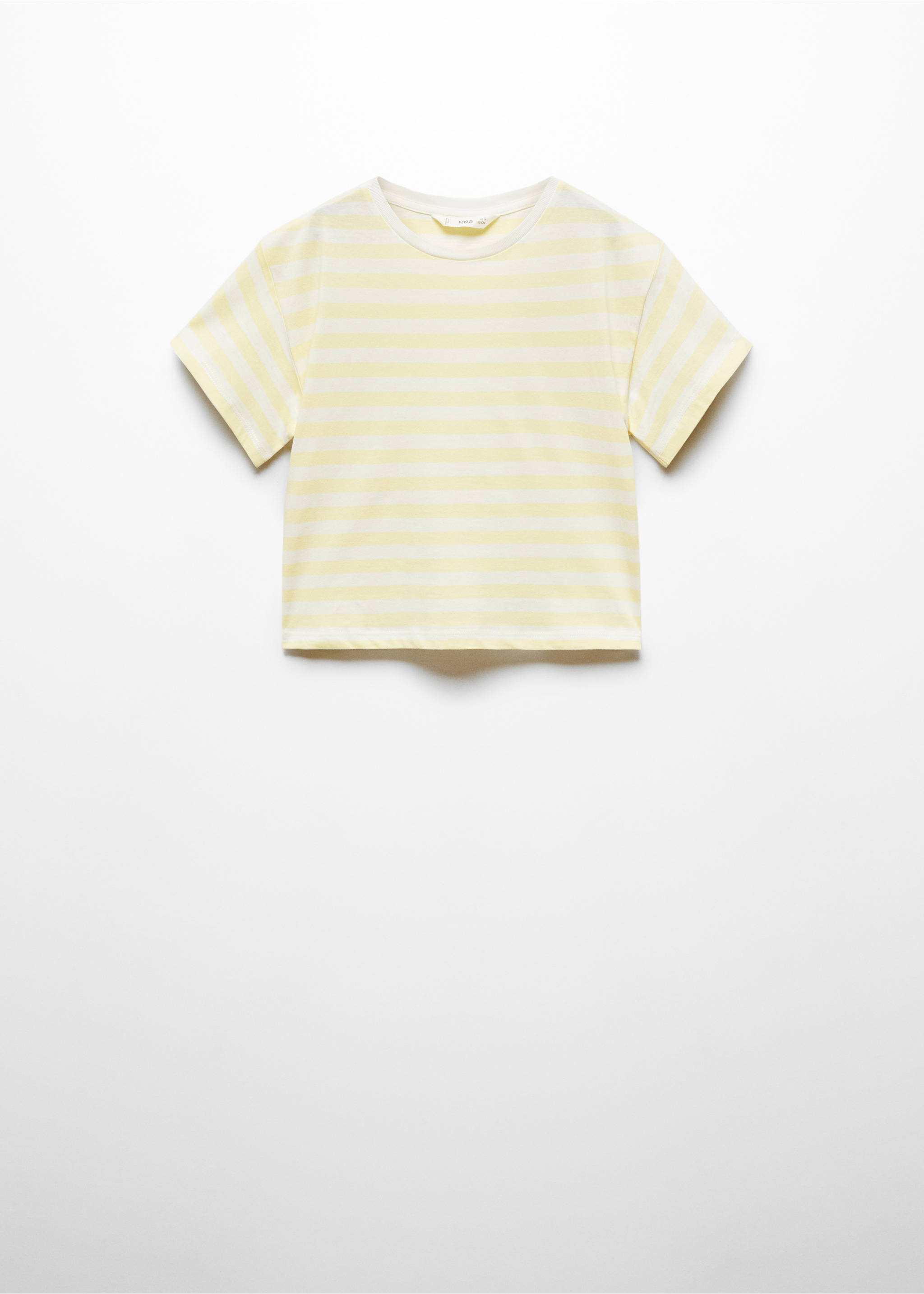 Stripet t-skjorte i bomull - Artikkel uten modell, Gul. Ref: 67046323-00.