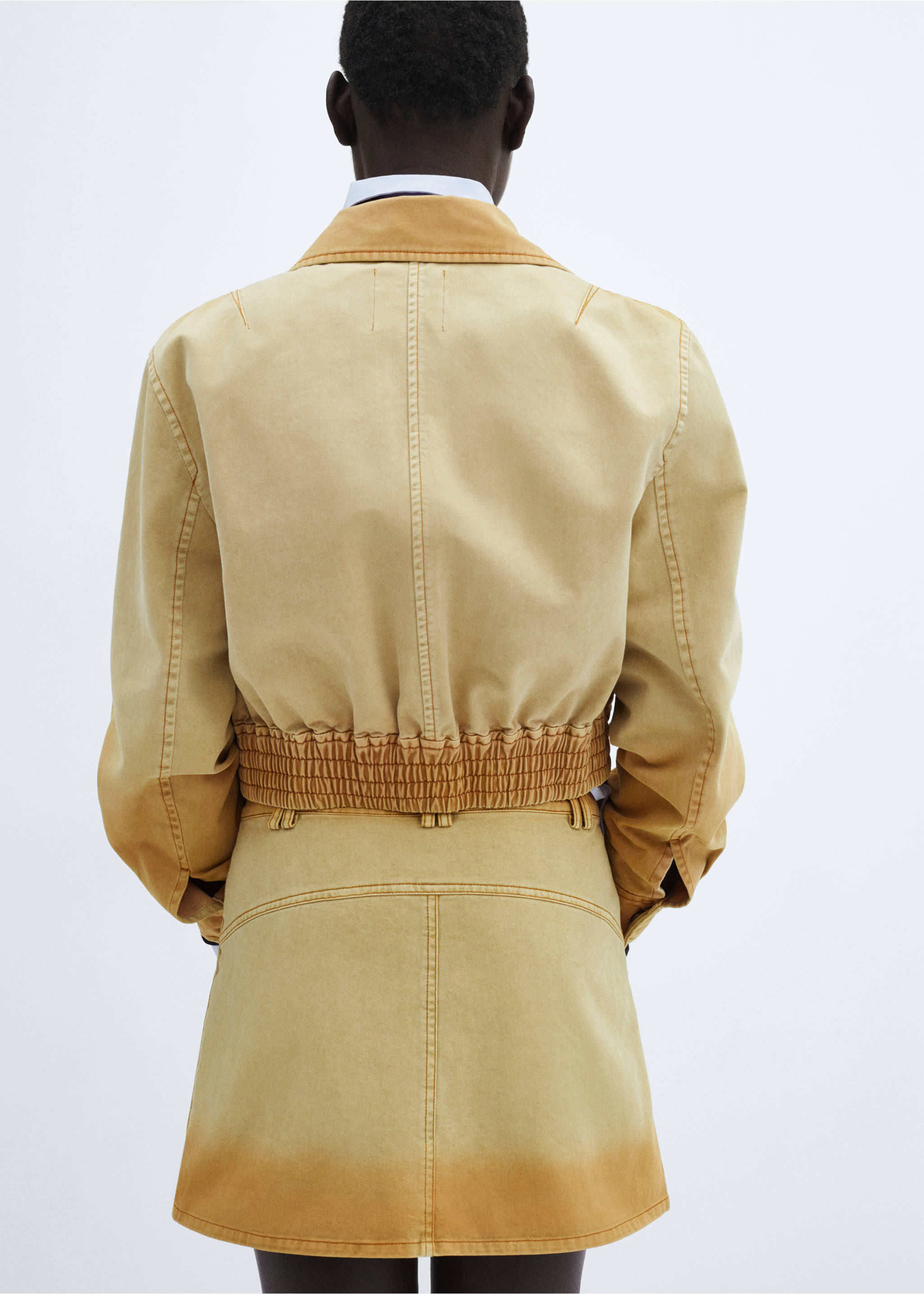 Denim mini-skirt - Reverse of the article, Medium Brown. Ref: 67046327-00.