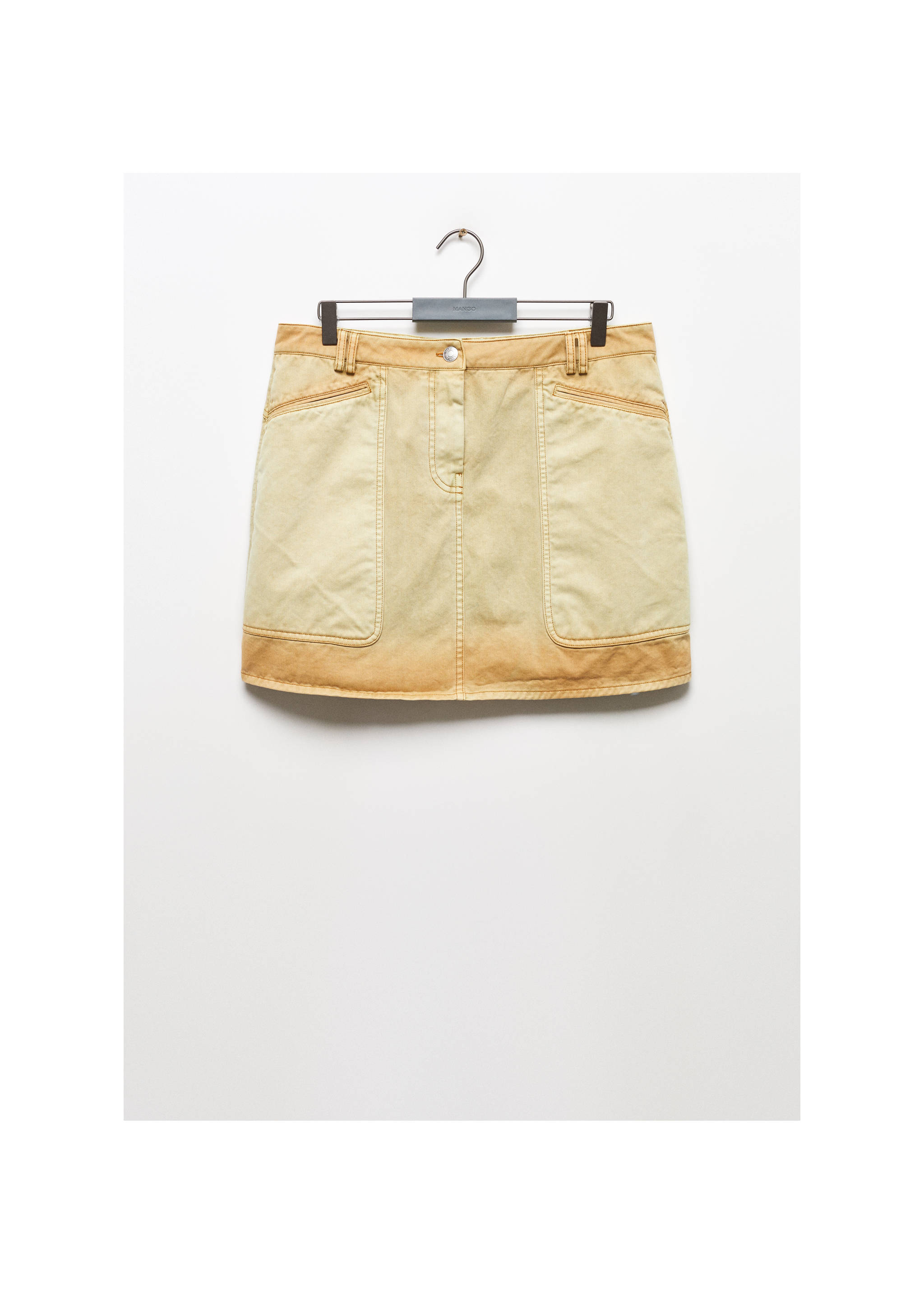 Denim mini-skirt - Article without model, Medium Brown. Ref: 67046327-00.