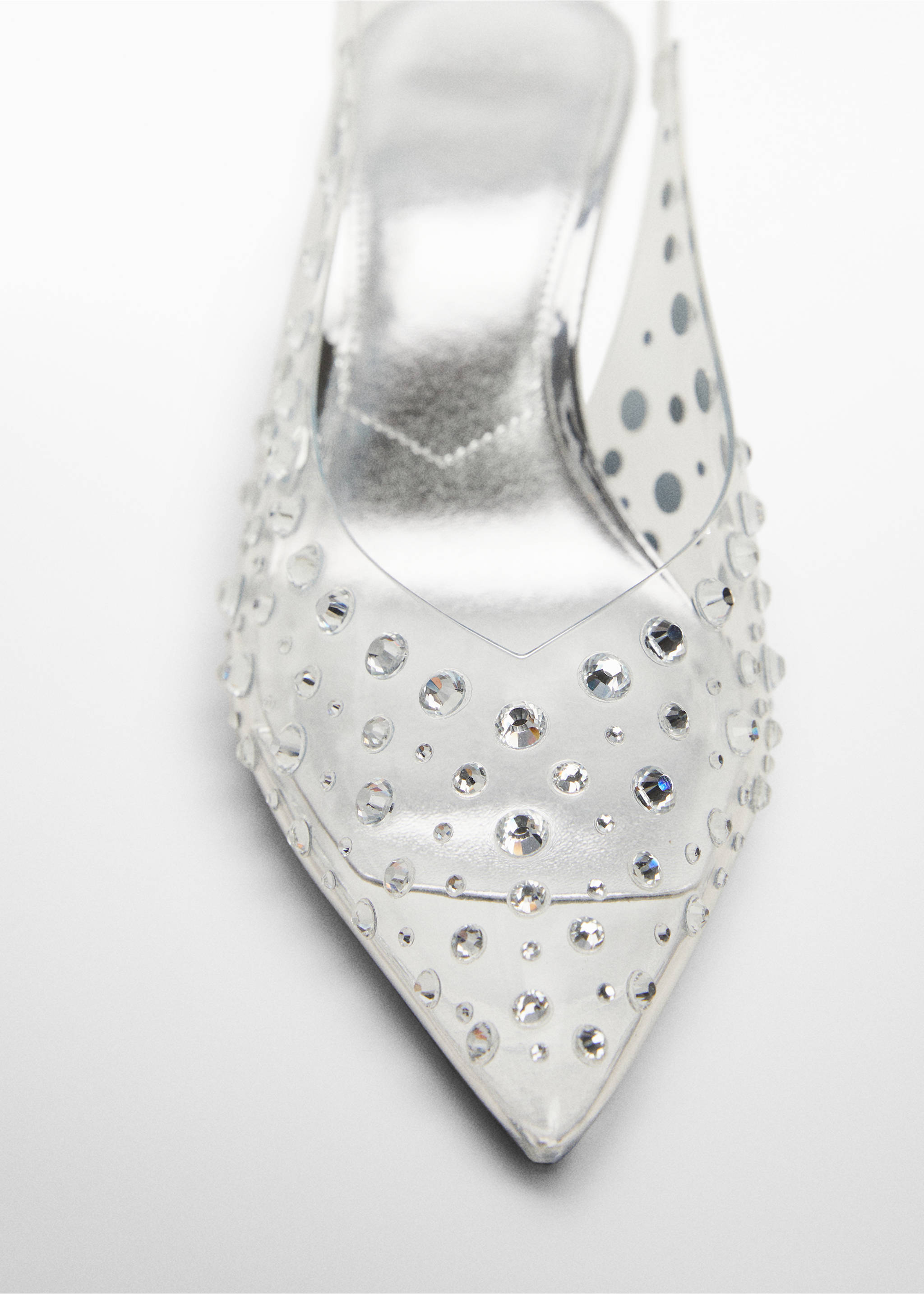 Vinyl high heels - Details of the article 2, Silver. Ref: 67046329-00.