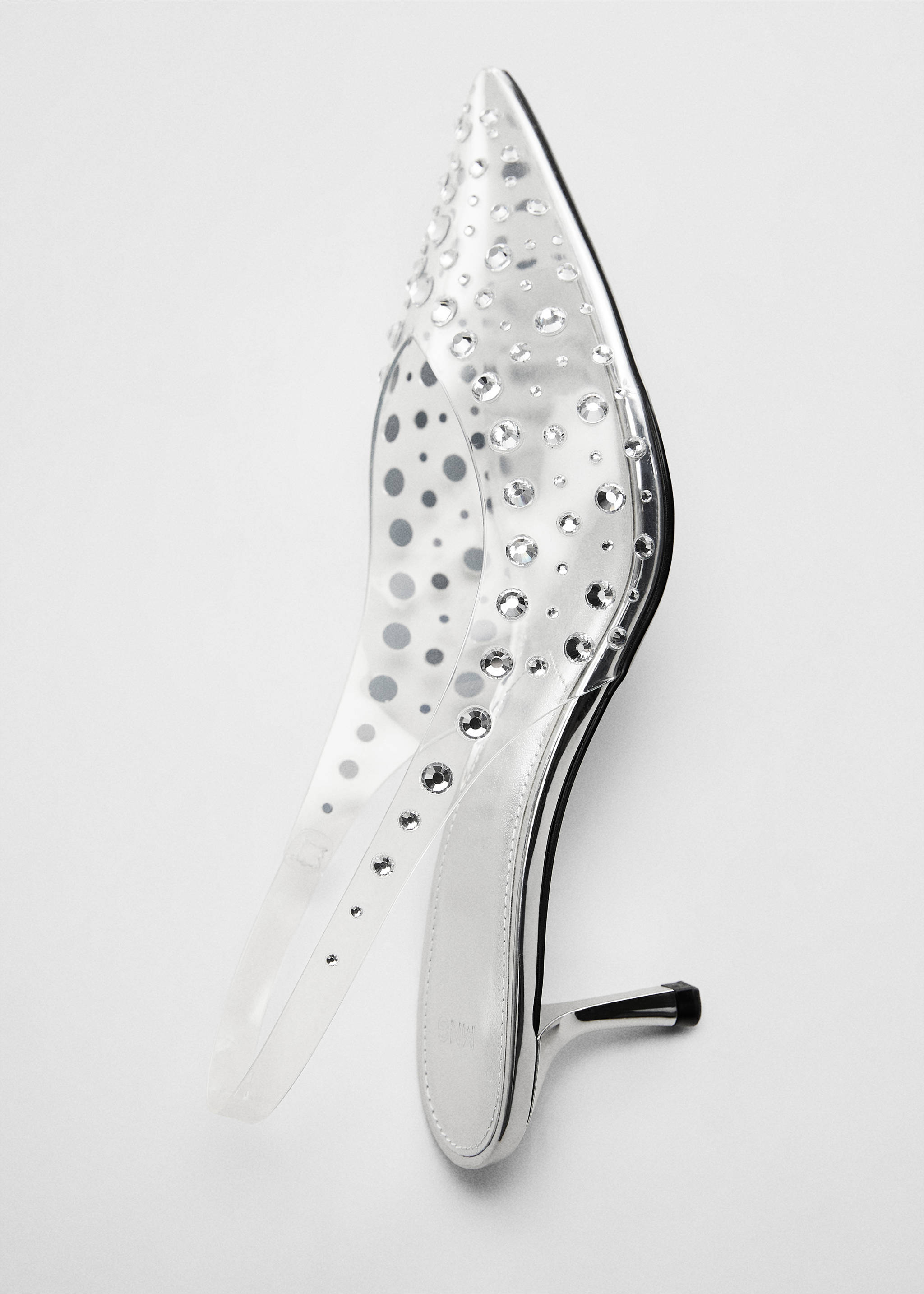 Vinyl high heels - Details of the article 5, Silver. Ref: 67046329-00.
