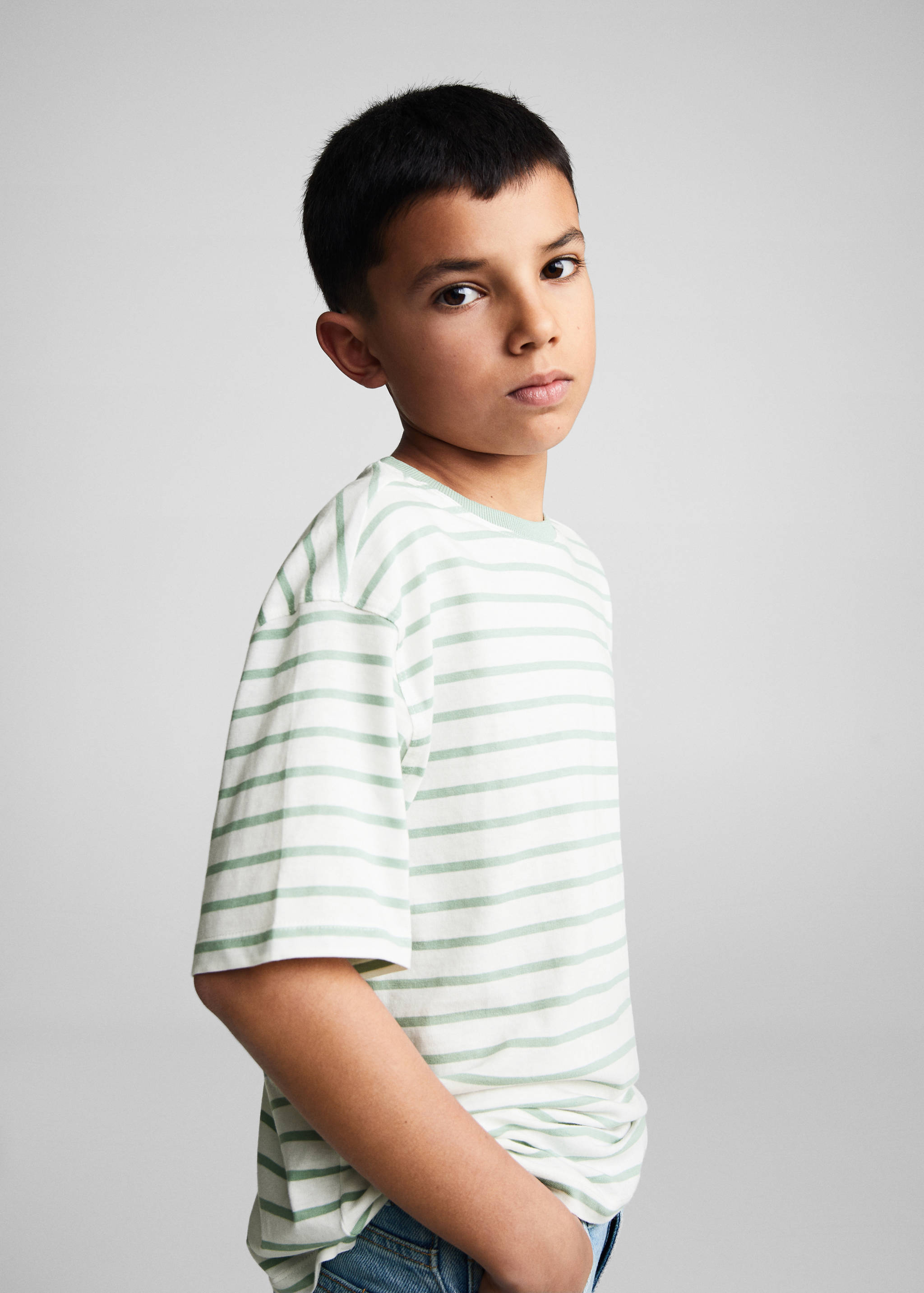 Striped cotton T-shirt - Details of the article 1