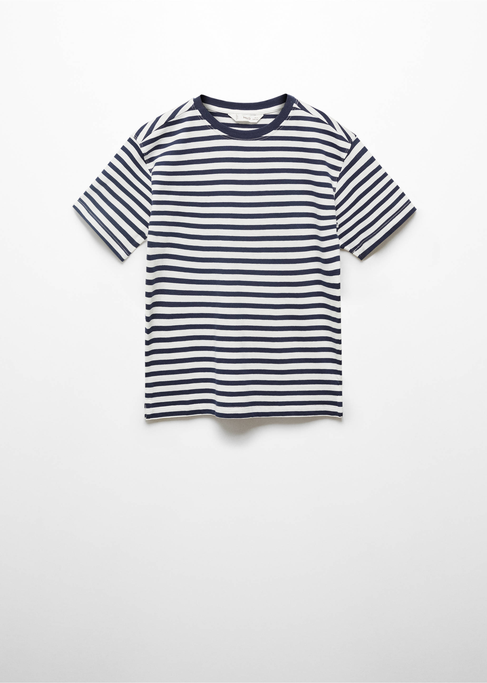 Striped cotton T-shirt - Article without model, Dark Navy. Ref: 67046334-00.