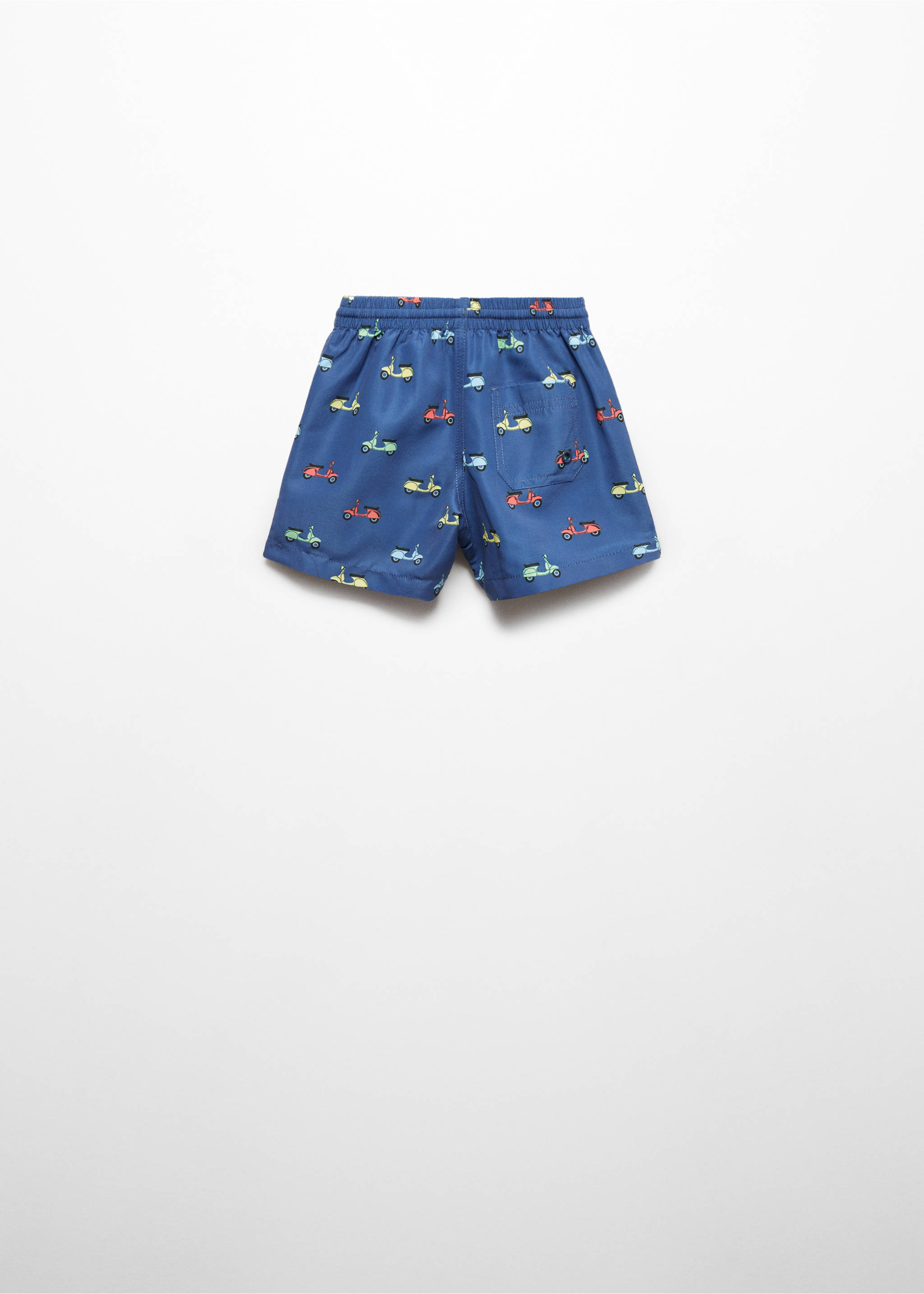 Maillot de bain imprimé motos - Verso de l’article, Bleu marine foncé. Ref: 67046335-00.