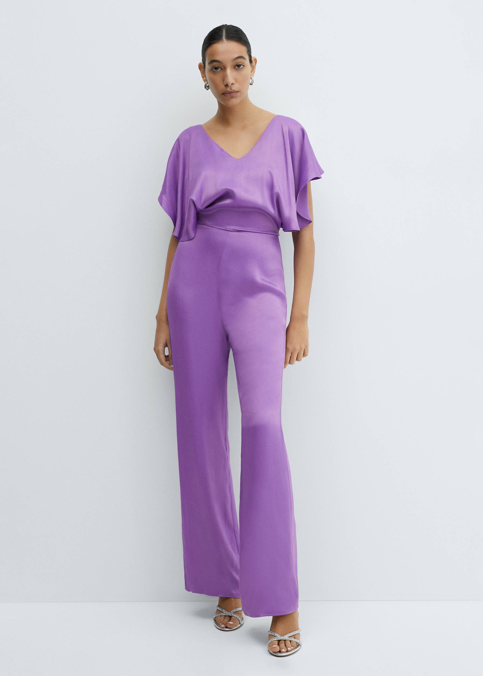 Ruffled satin jumpsuit - General plane