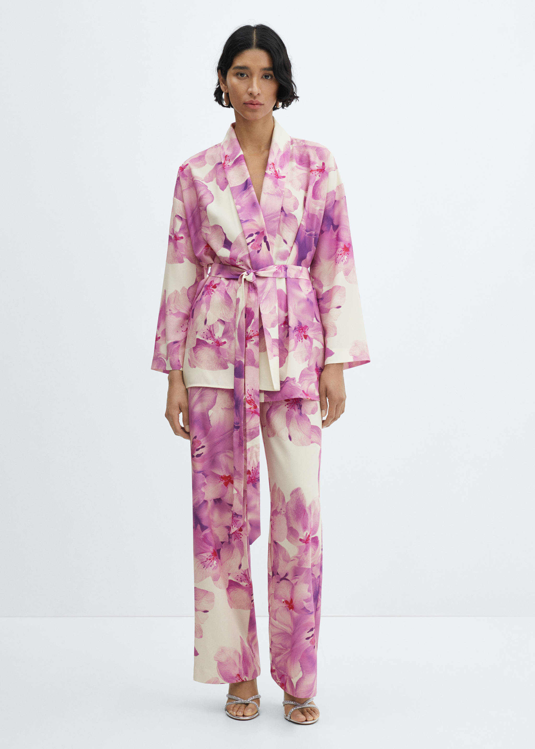 Gerade Hose mit floralem Print - Allgemeine Ansicht