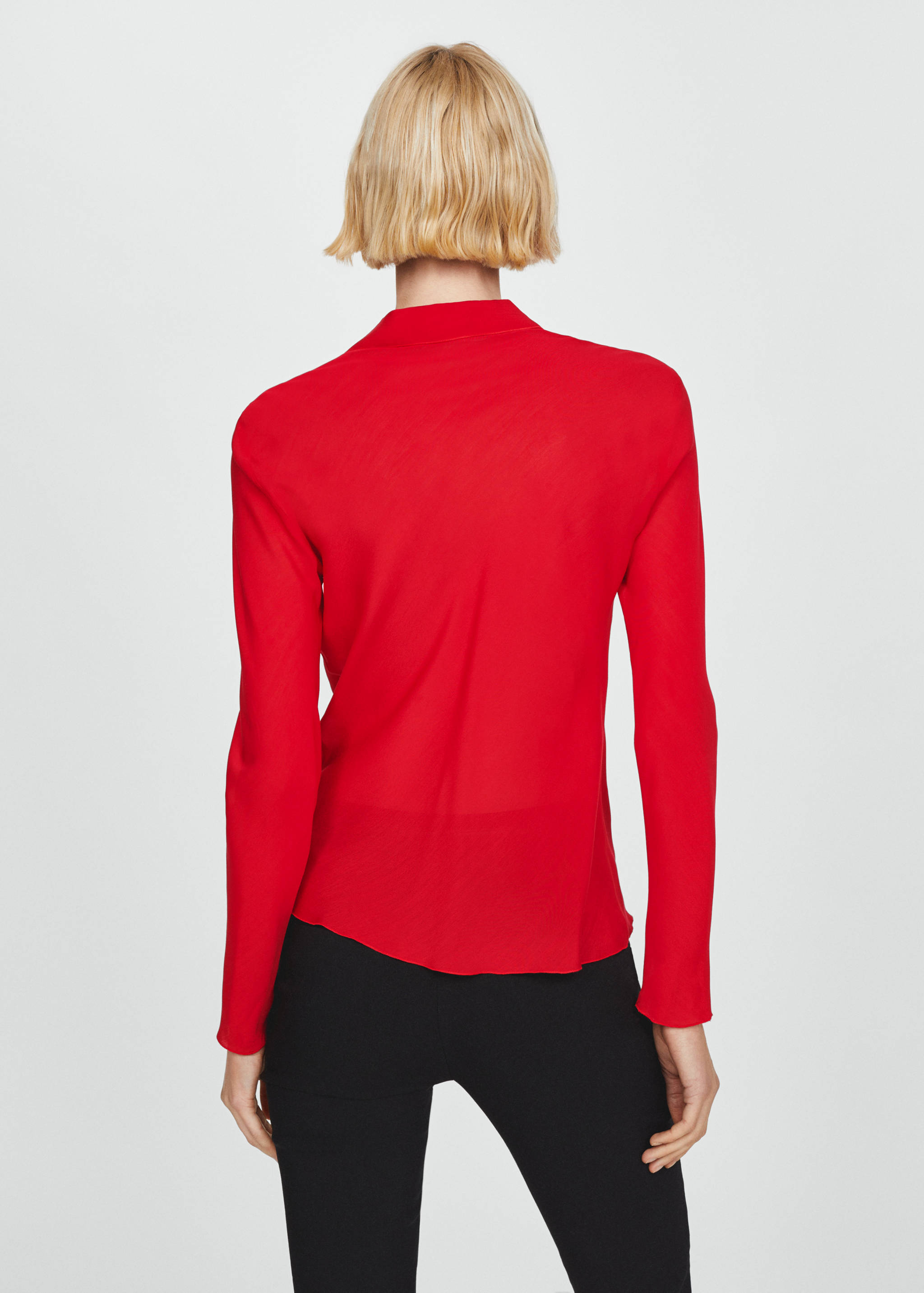 V-neck ruffled blouse - Reverse of the article