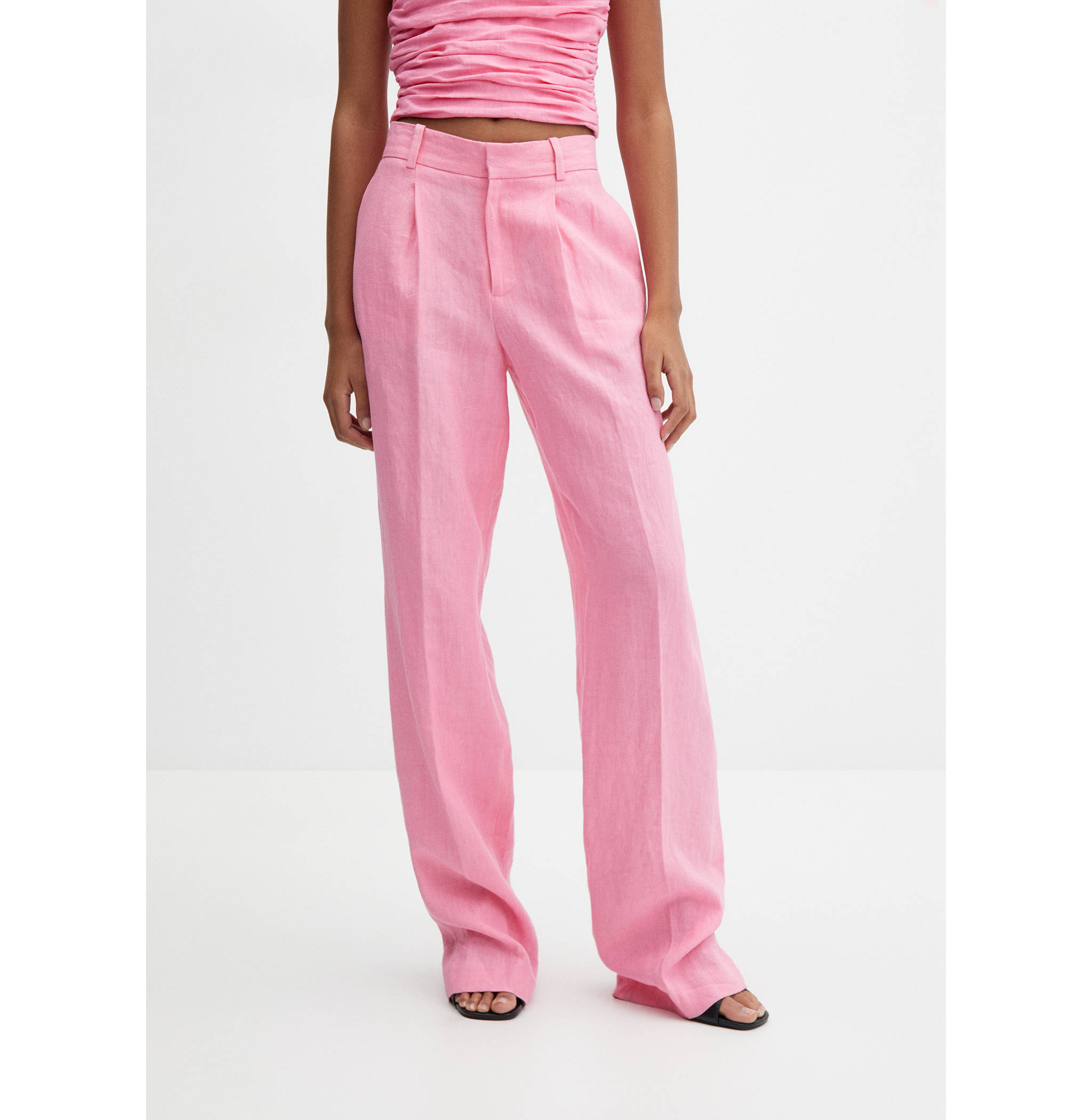 Lanene hlače za odijelo - Prikaz srednjeg dijela