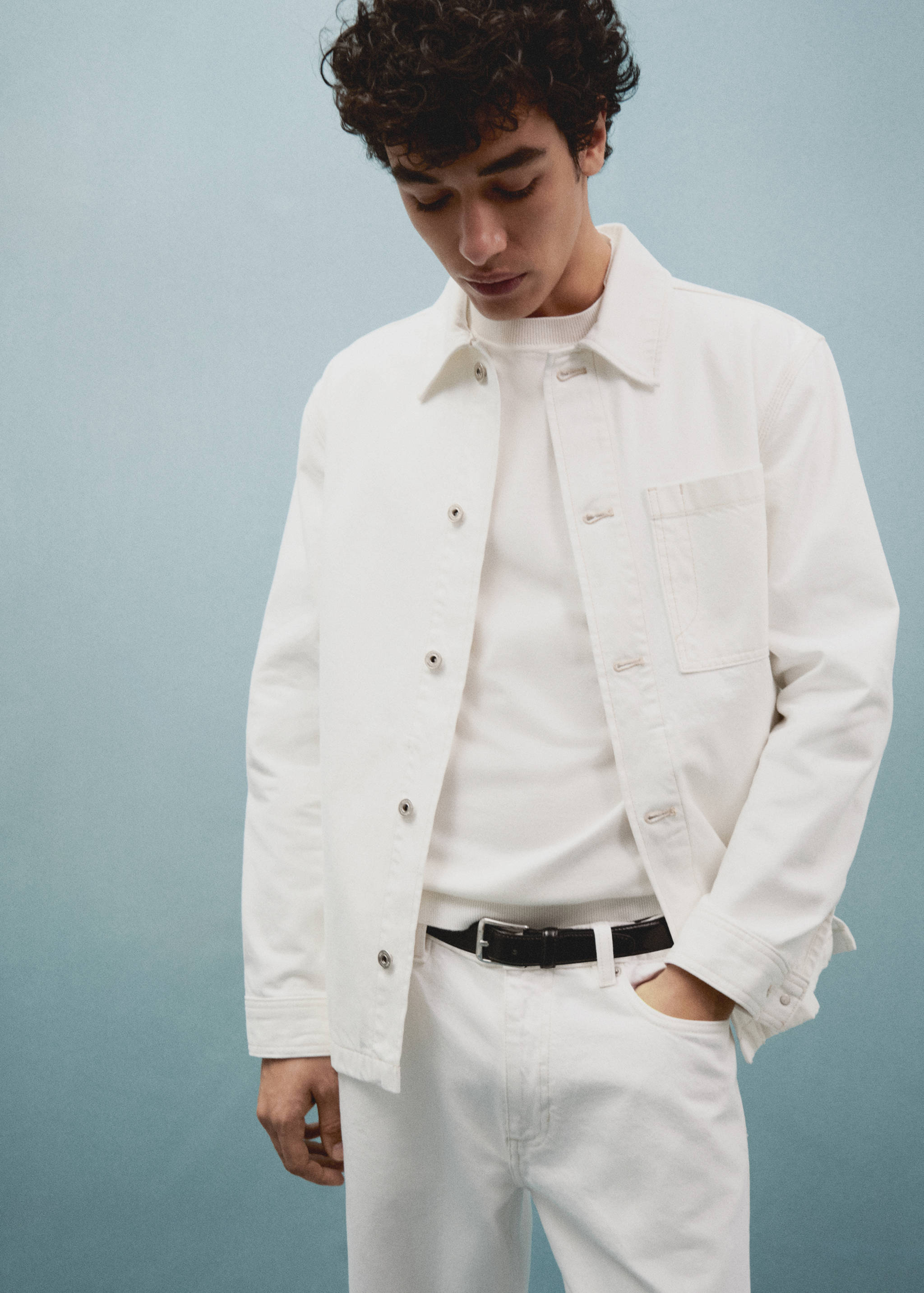 Sobrecamisa de 100% algodão com bolso - Pormenor do artigo 5