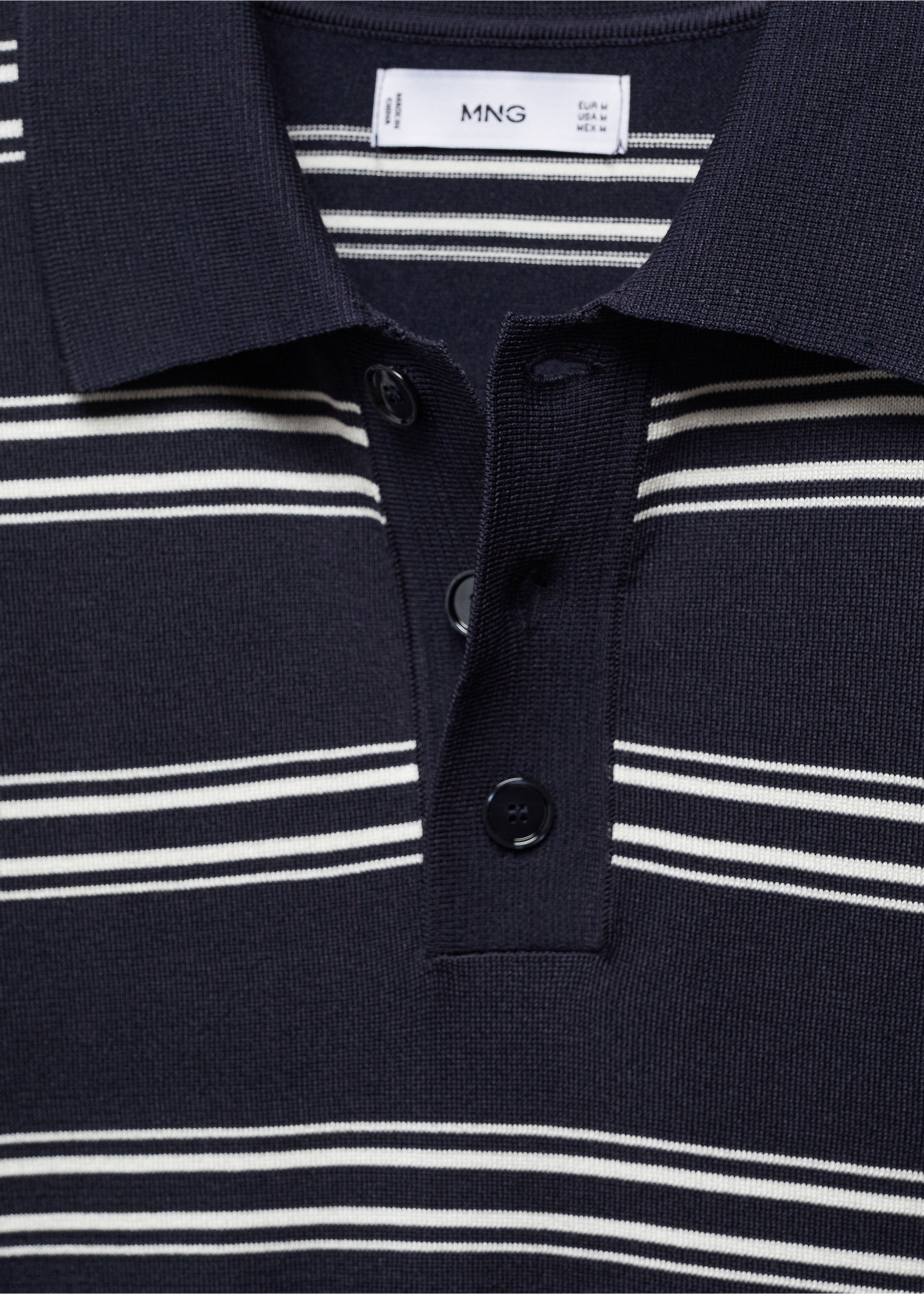 Gestreiftes Feinstrick-Poloshirt - Detail des Artikels 8