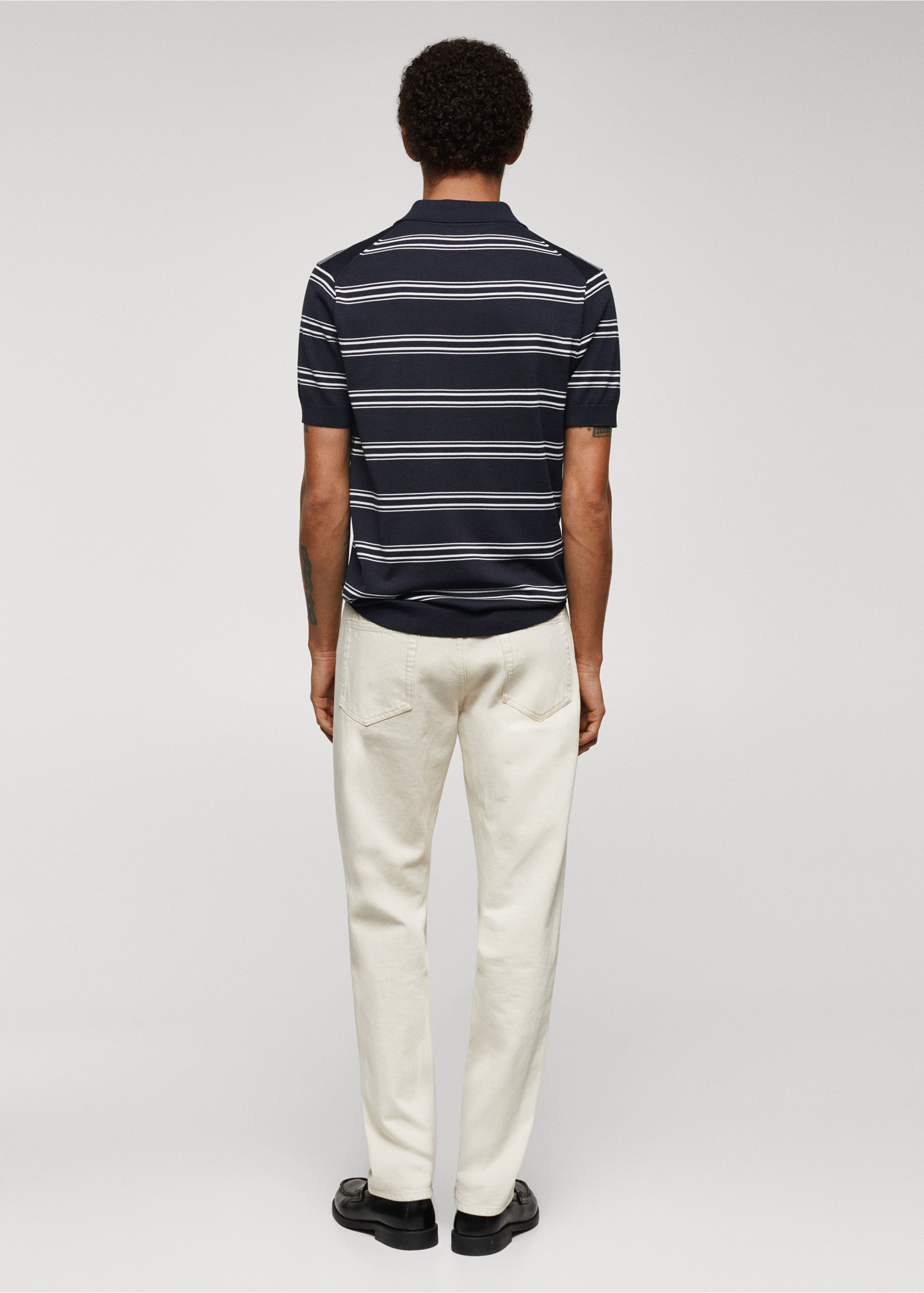 Striped jersey polo shirt - Reverse of the article