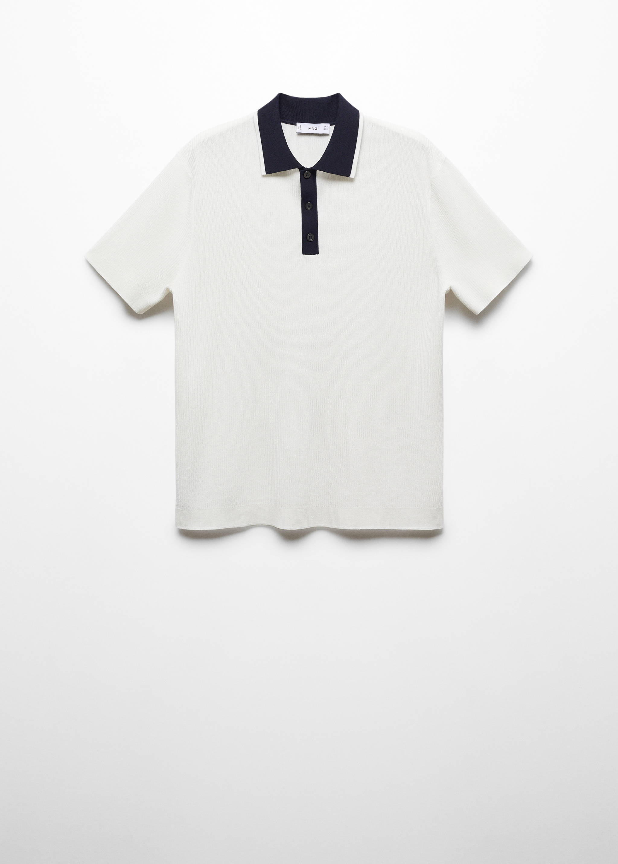 Contrasting neck knit polo shirt - Article without model