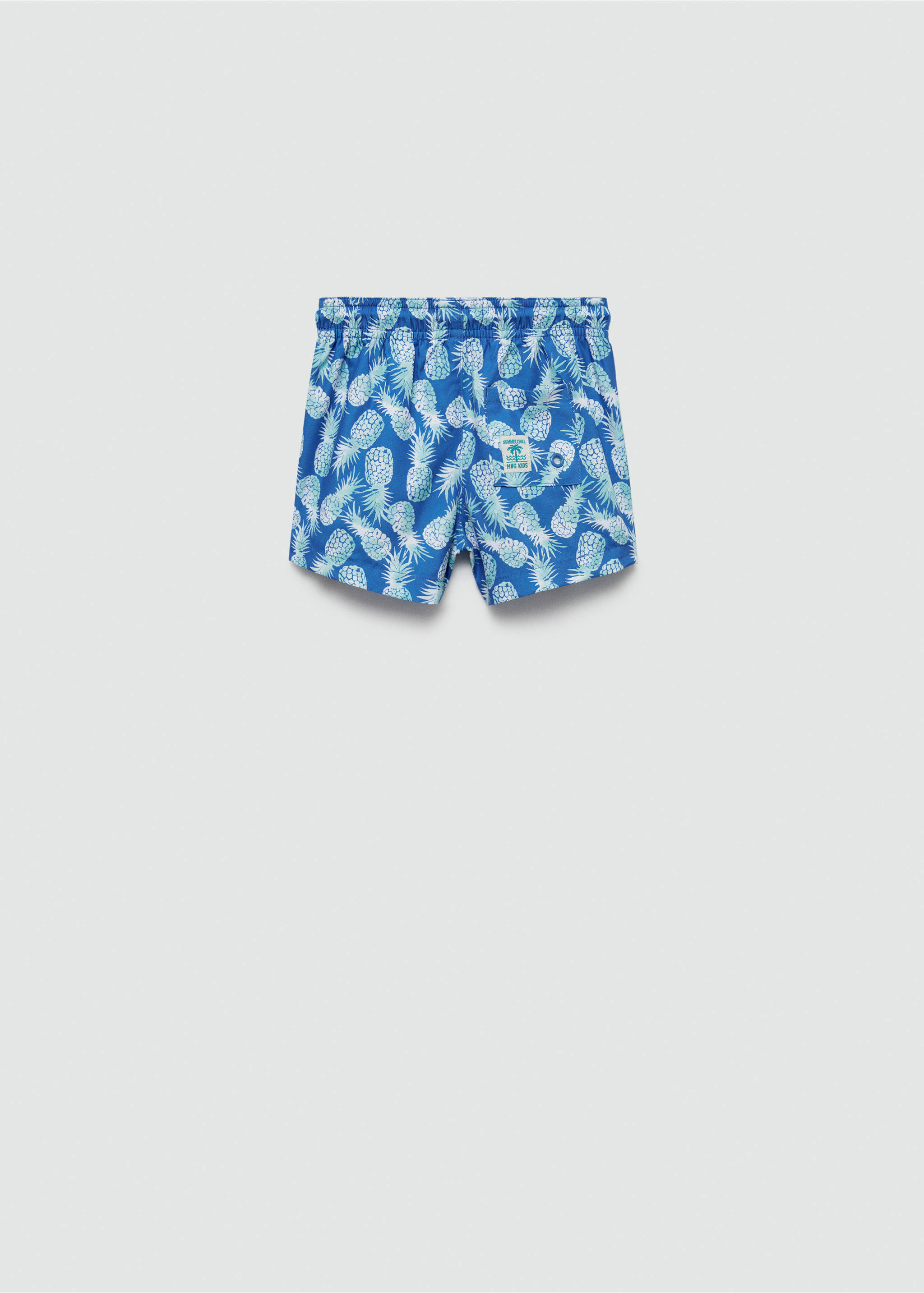 Maillot de bain imprimé ananas - Verso de l’article, Bleu électrique. Ref: 67046732-00.