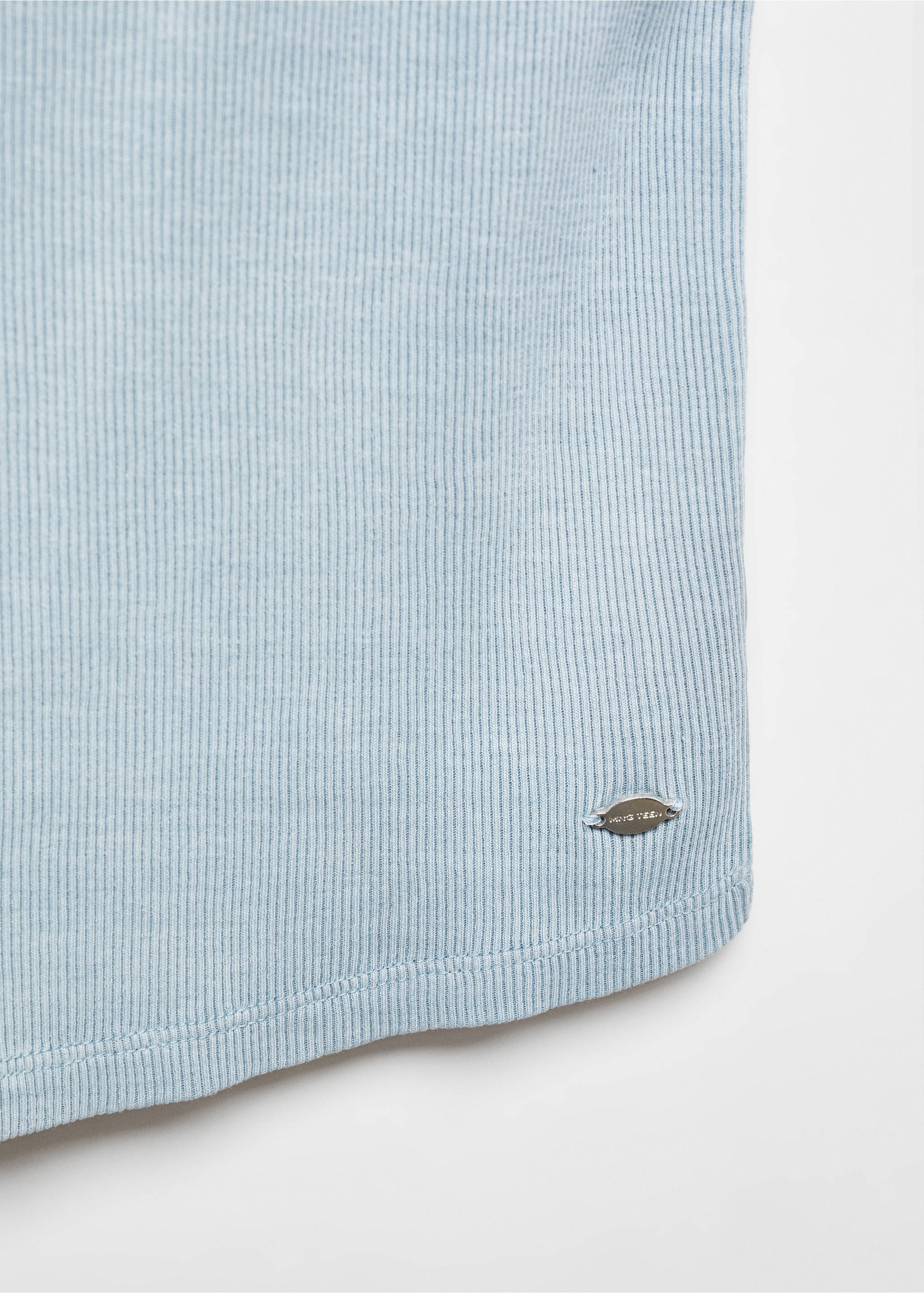 Top crop algodón - Detalle del artículo 8, Azul celeste. Ref: 67046734-00.