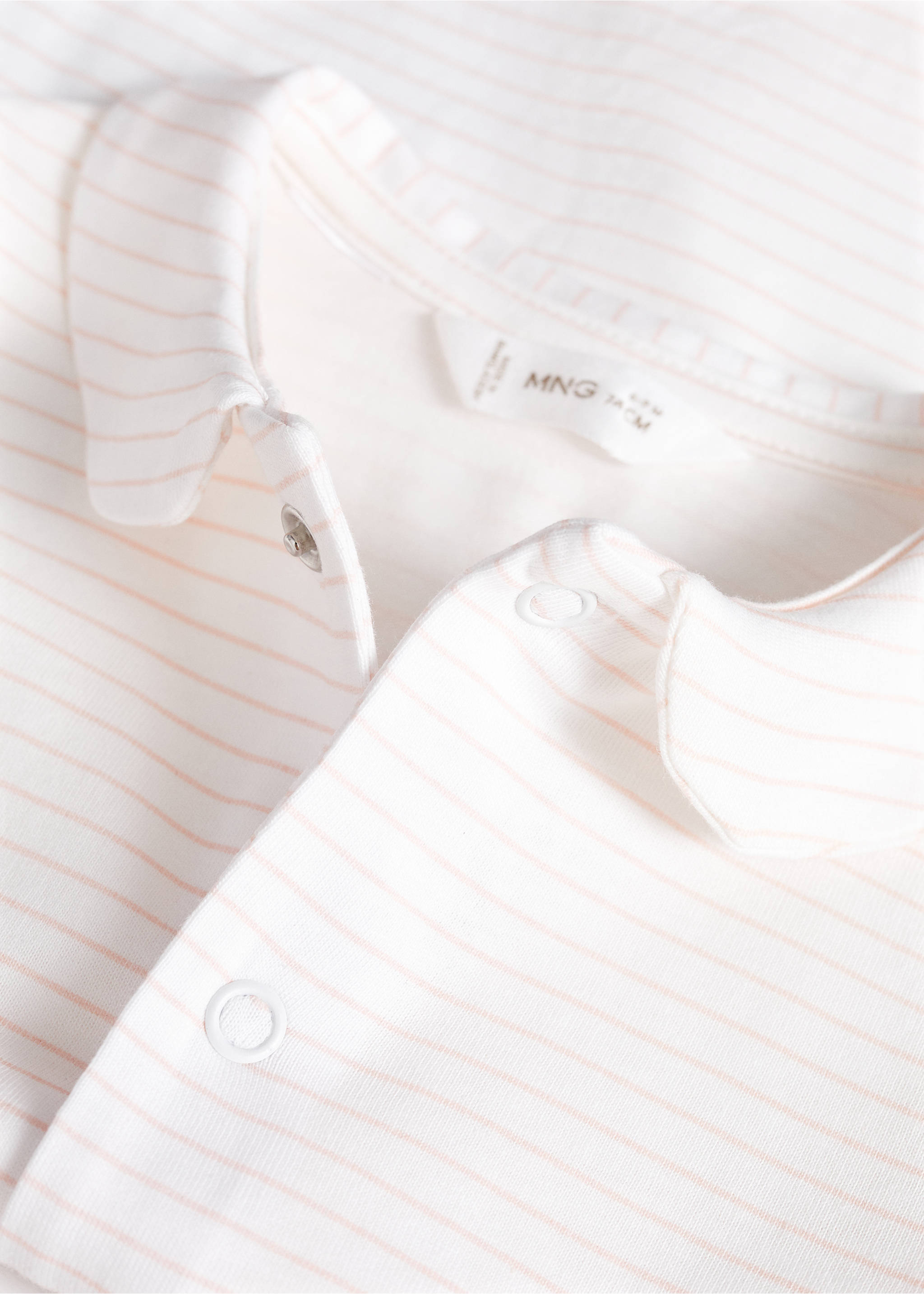Striped bodysuit pyjamas - Details of the article 0, Pink. Ref: 67046738-00.