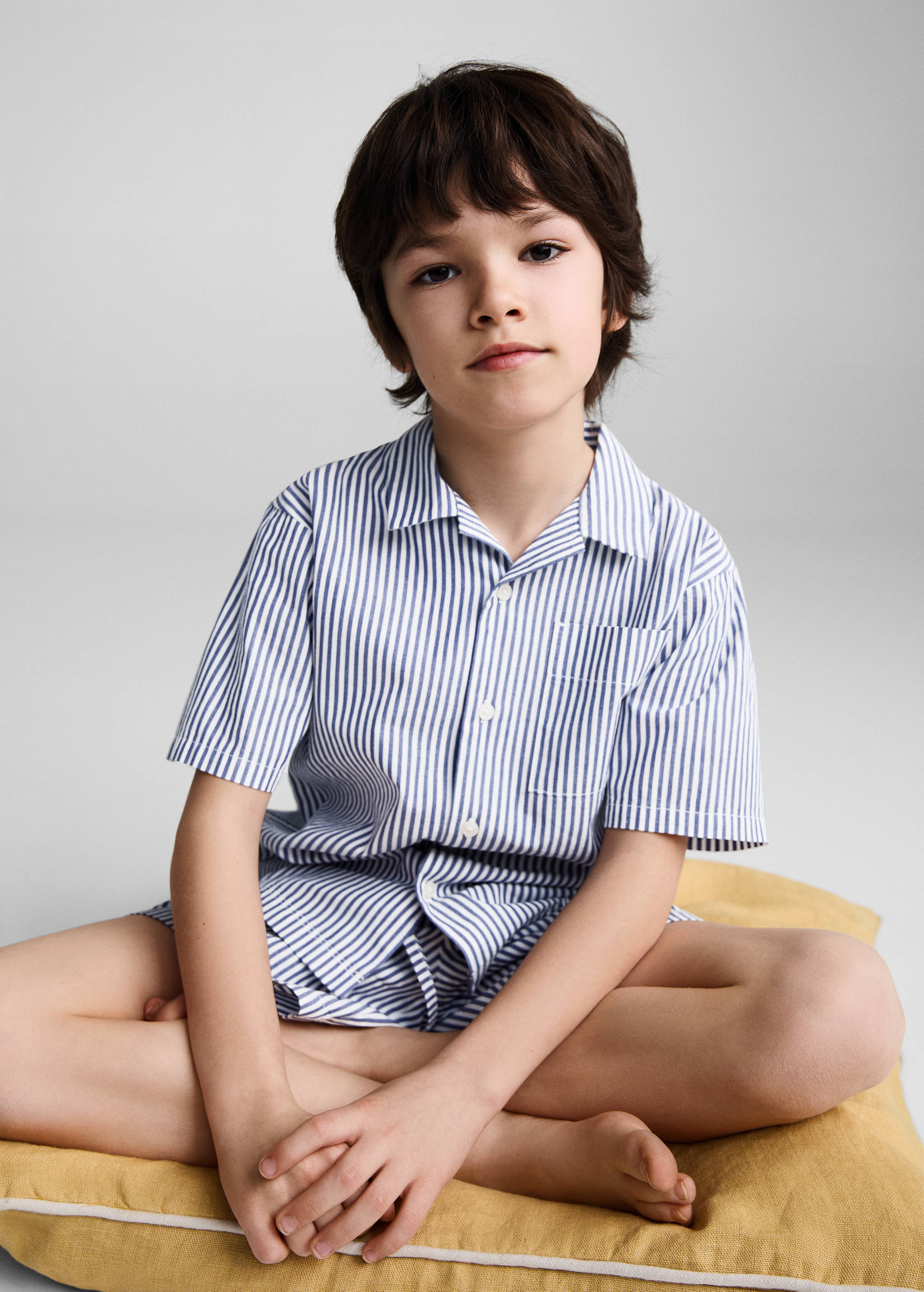 Striped cotton short pyjamas - Details of the article 1
