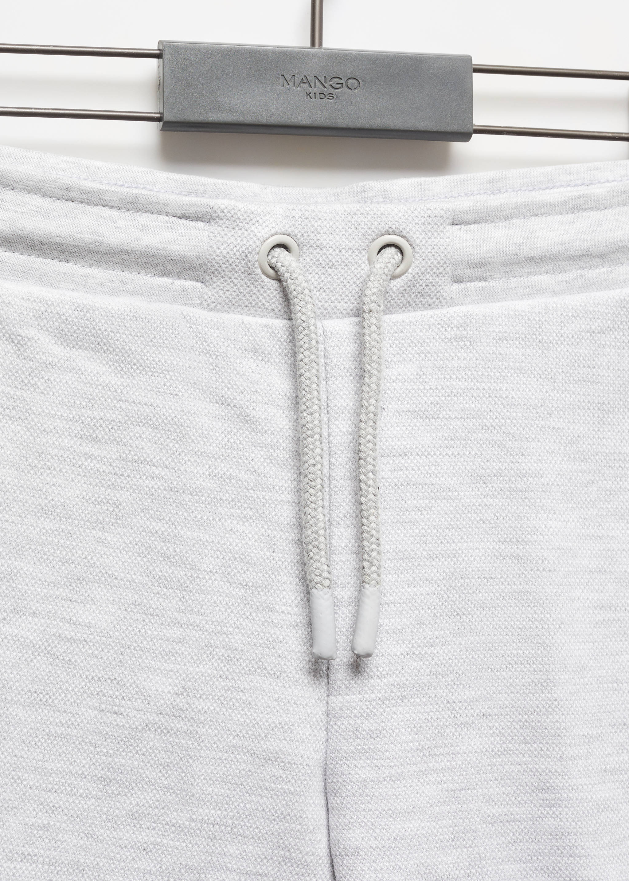 Cotton shorts with elastic waist - Details of the article 8, Medium Heather Grey. Ref: 67047118-00.