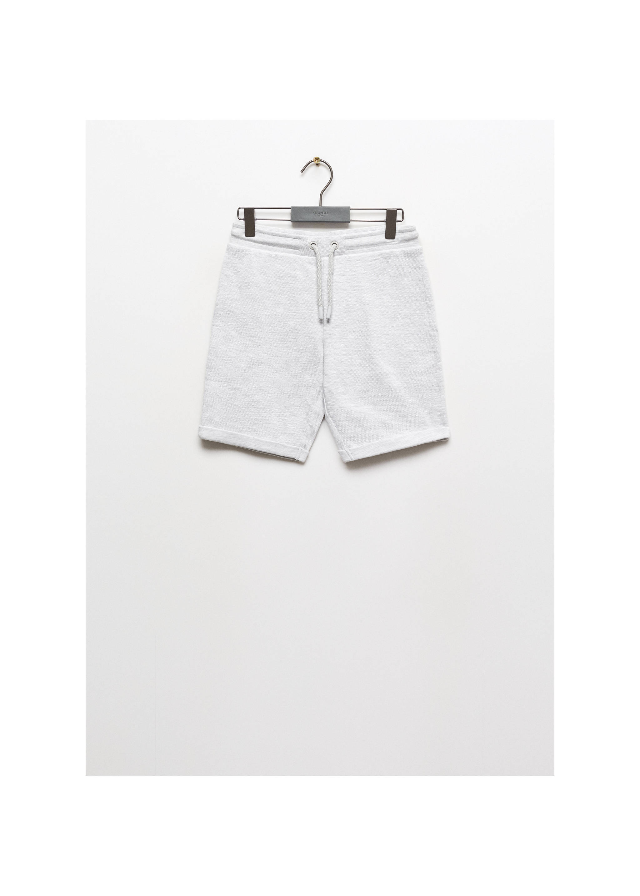 Cotton shorts with elastic waist - Article without model, Medium Heather Grey. Ref: 67047118-00.