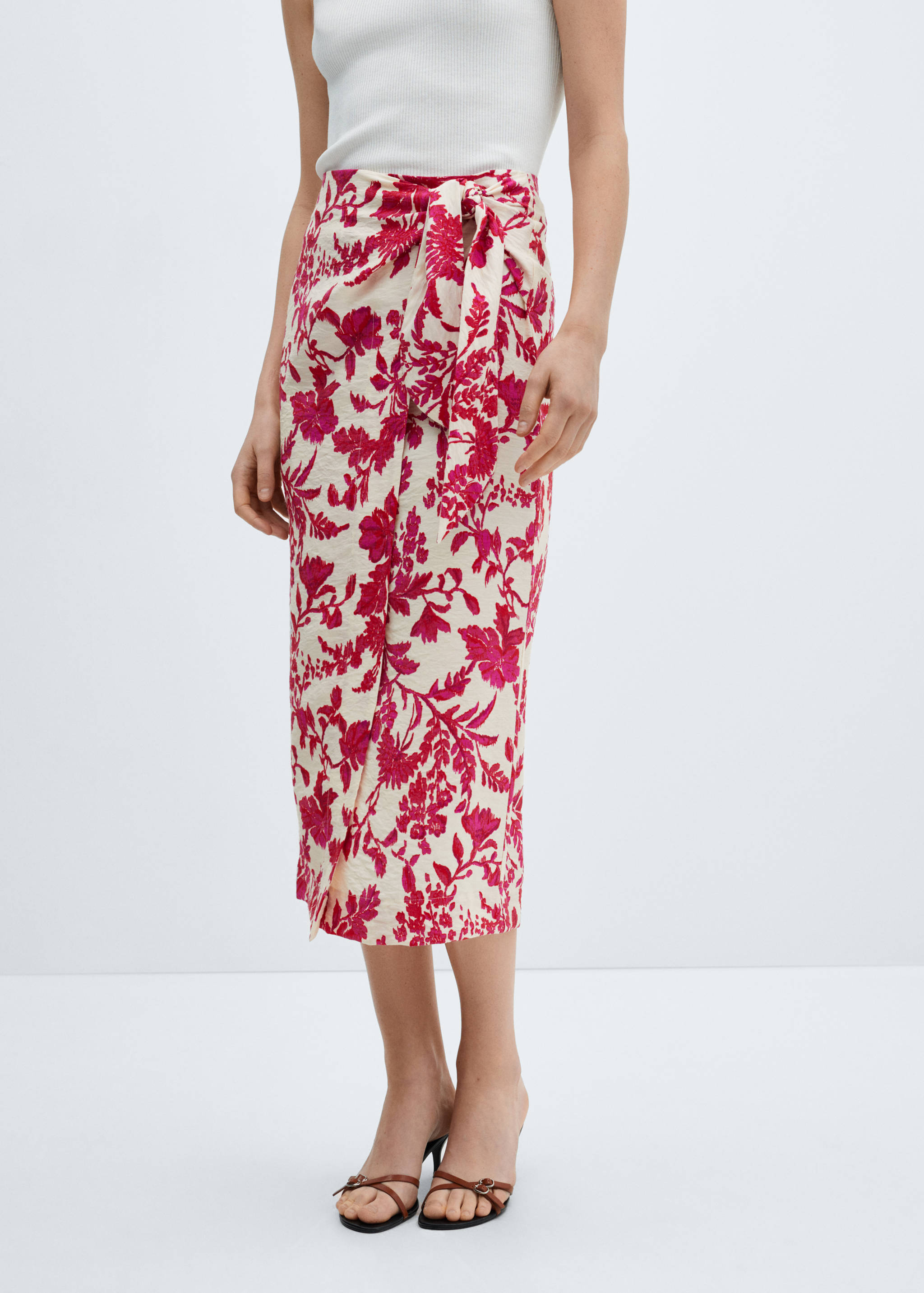 Floral-print wrap skirt - Medium plane