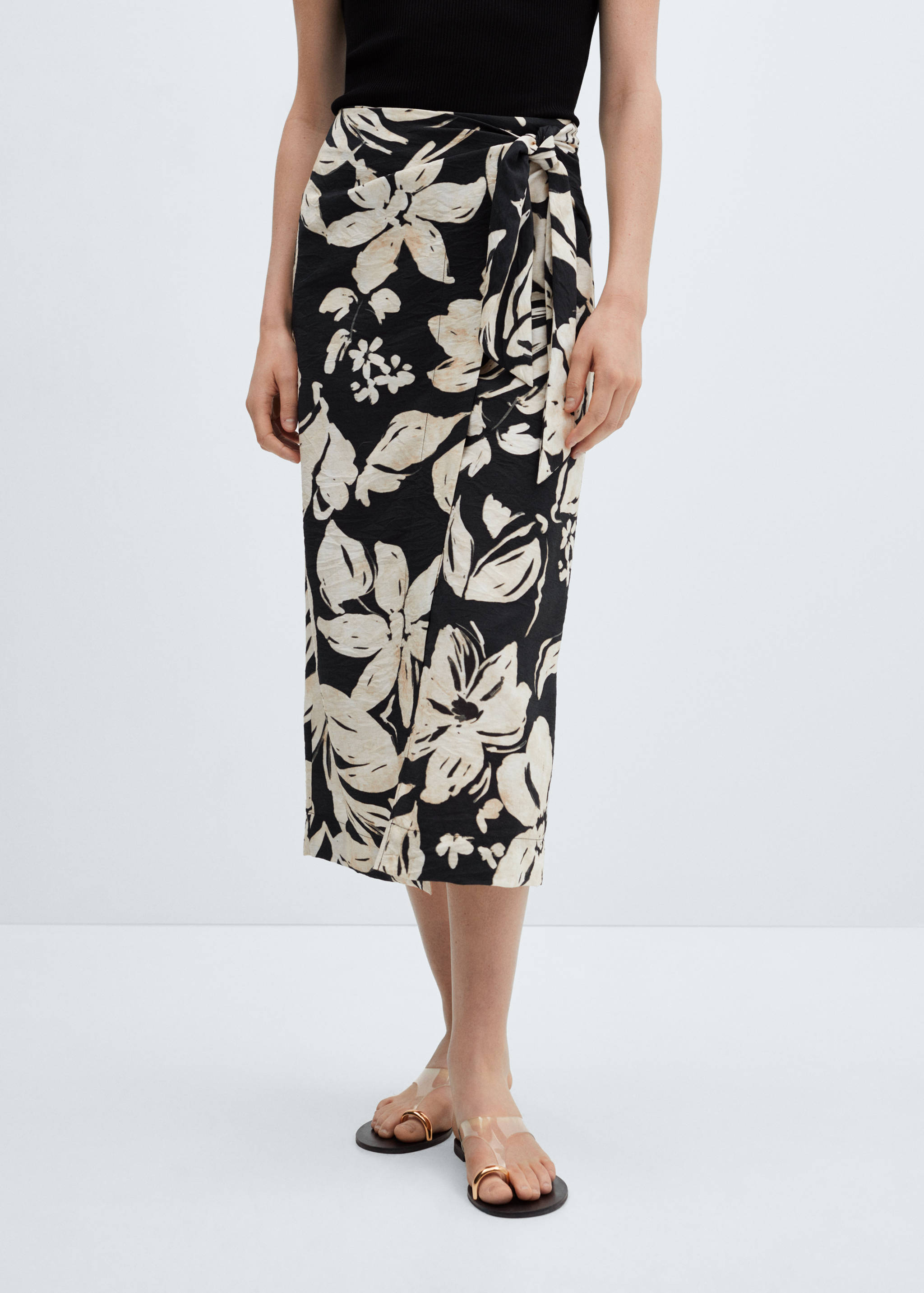 Floral-print wrap skirt - Medium plane