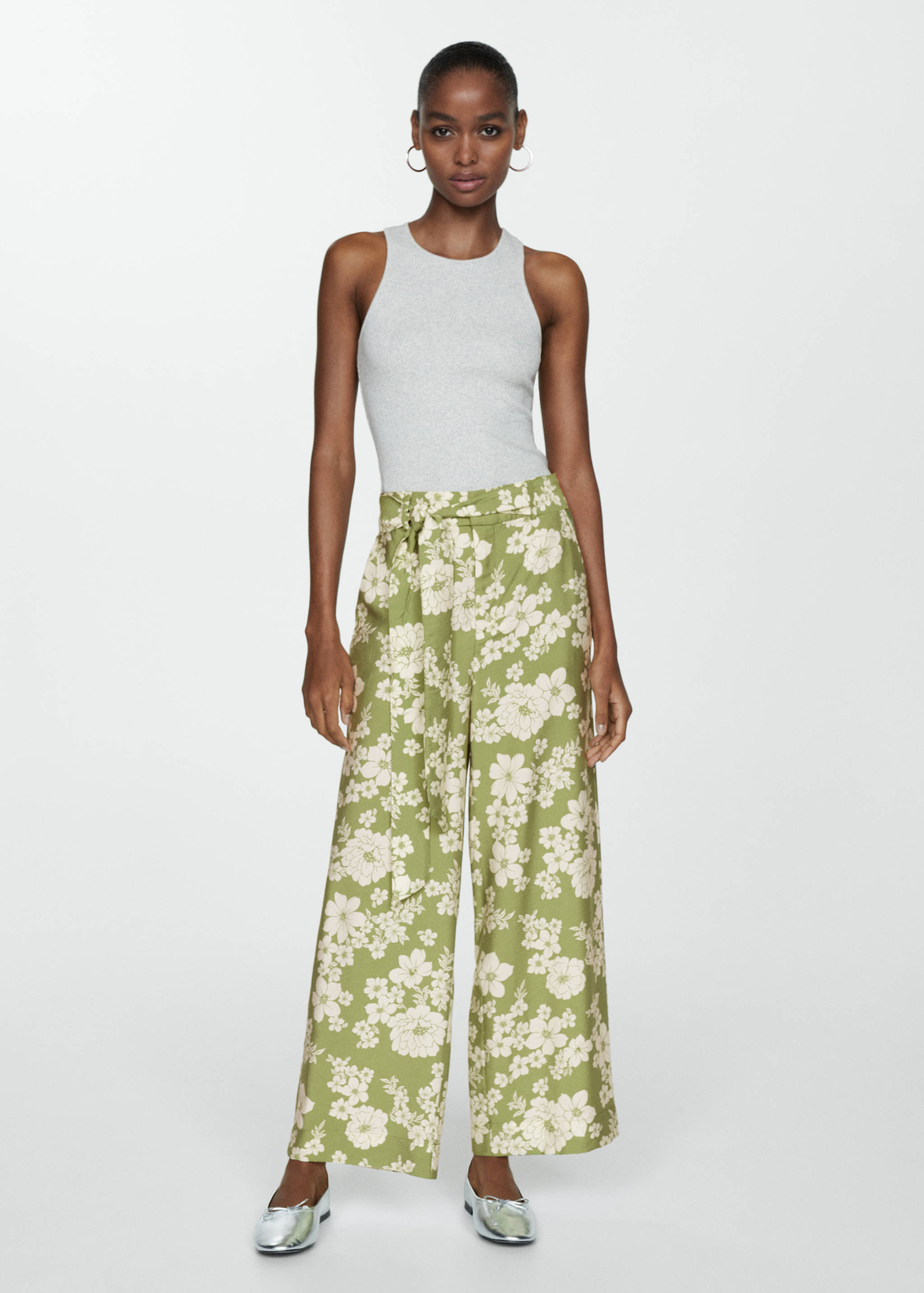 Printed pants with bow - General plane