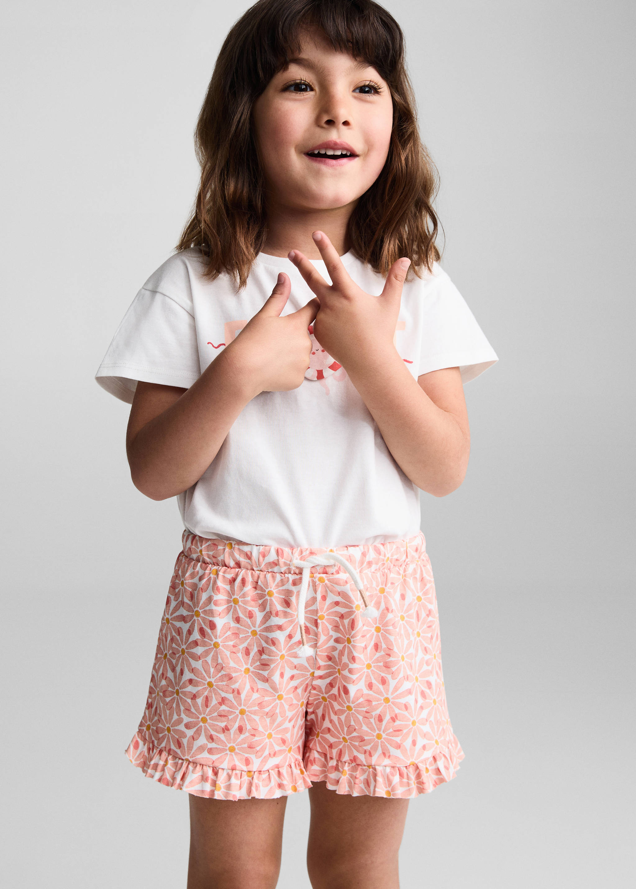 Short coton fleurs - Plan moyen