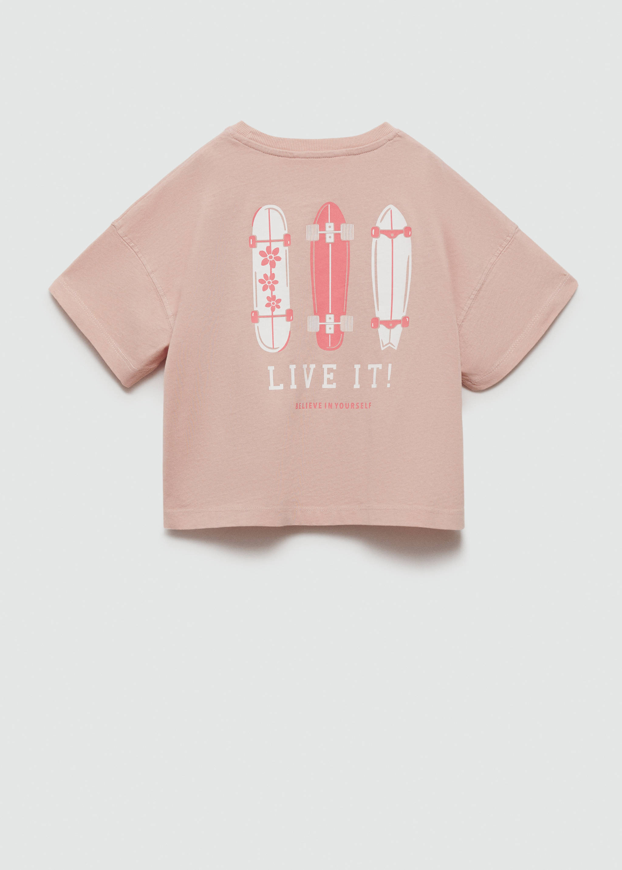 Tryckt bomull-blandning t-shirt - Artikelns baksida