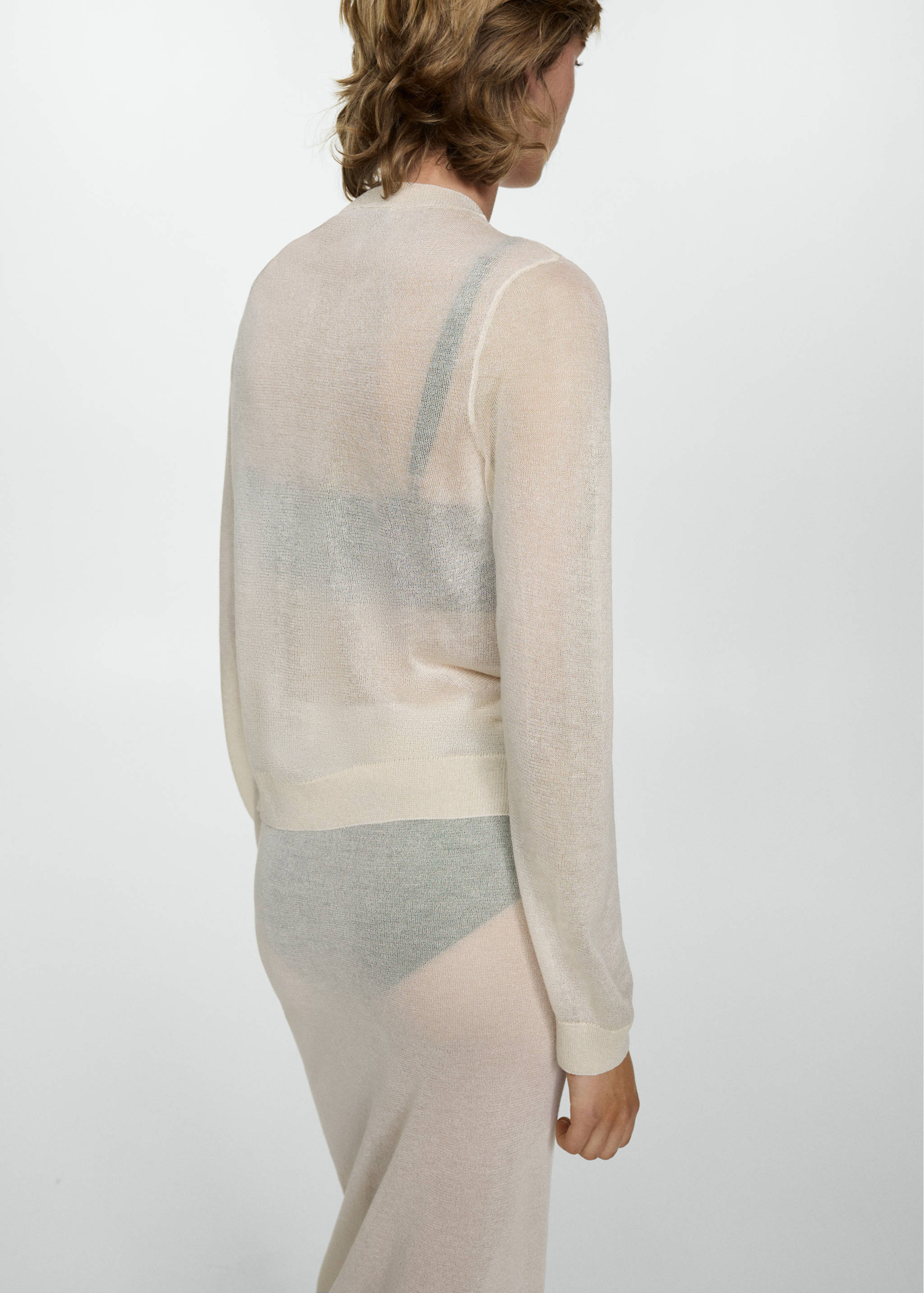 Semi-transparent knitted cardigan - Reverse of the article