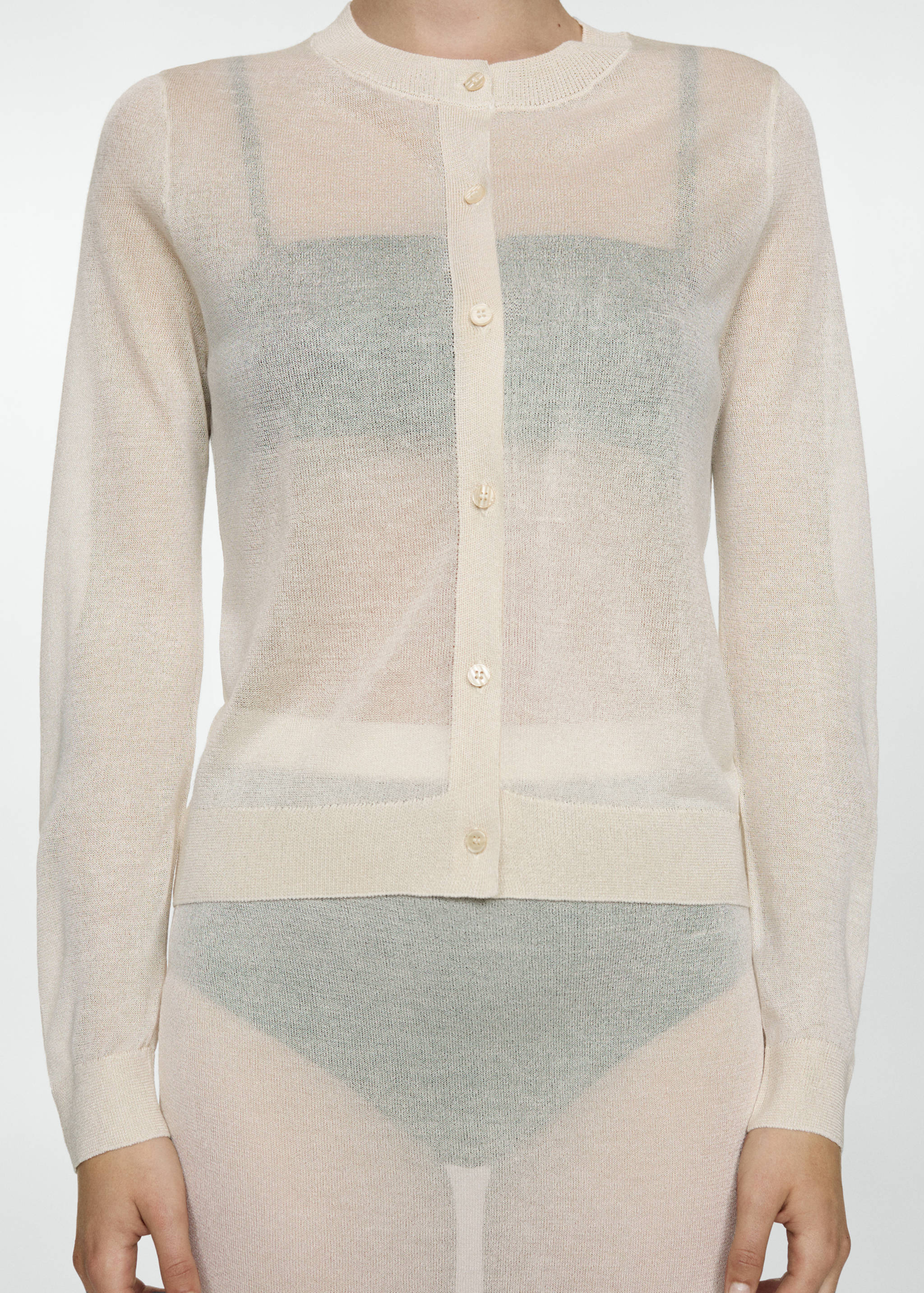 Semi-transparent knitted cardigan - Details of the article 6