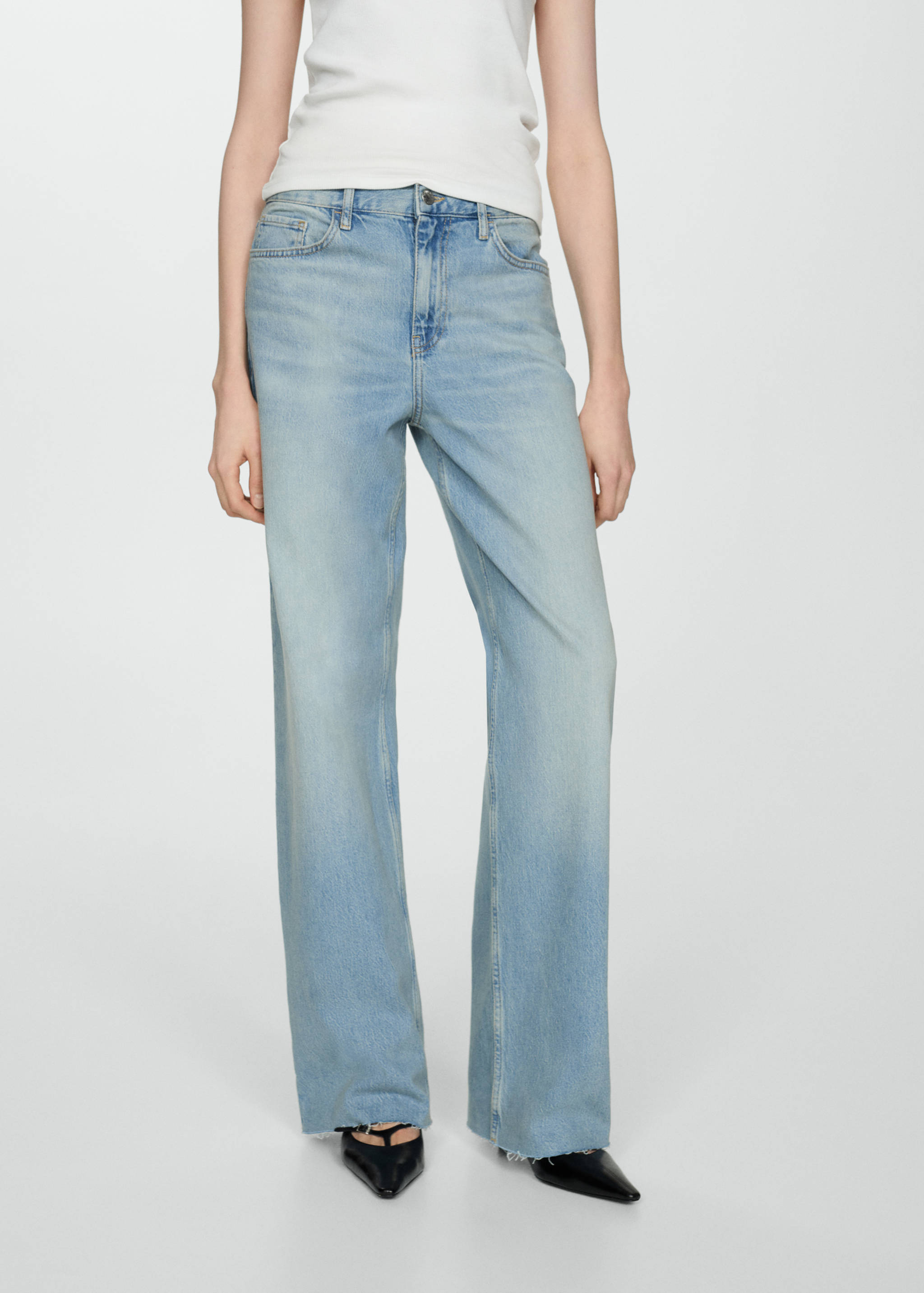 Gerade Jeans mit mittlerem Bund - Mittlere Ansicht