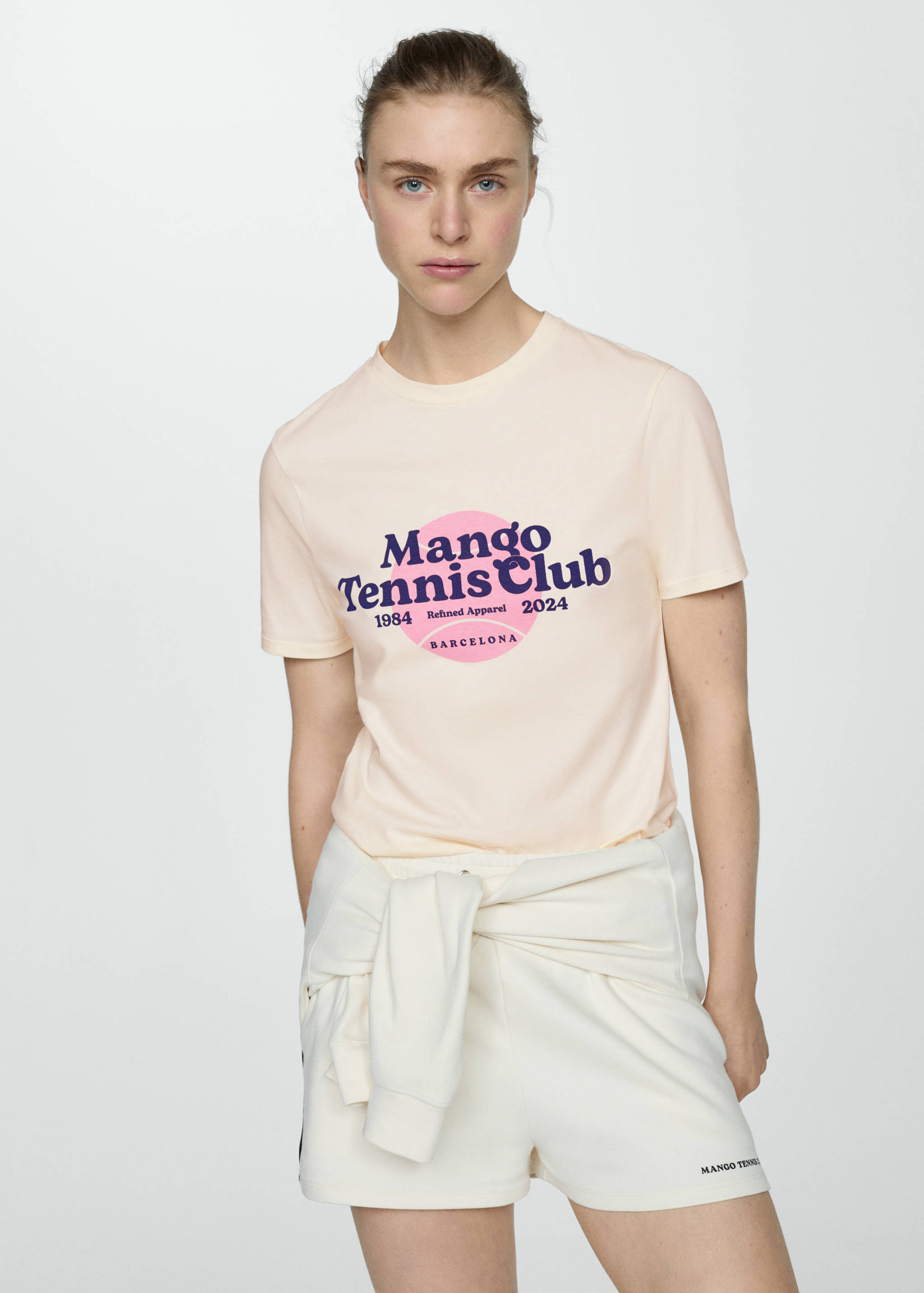 T-shirt 100 % coton message imprimé - Plan moyen