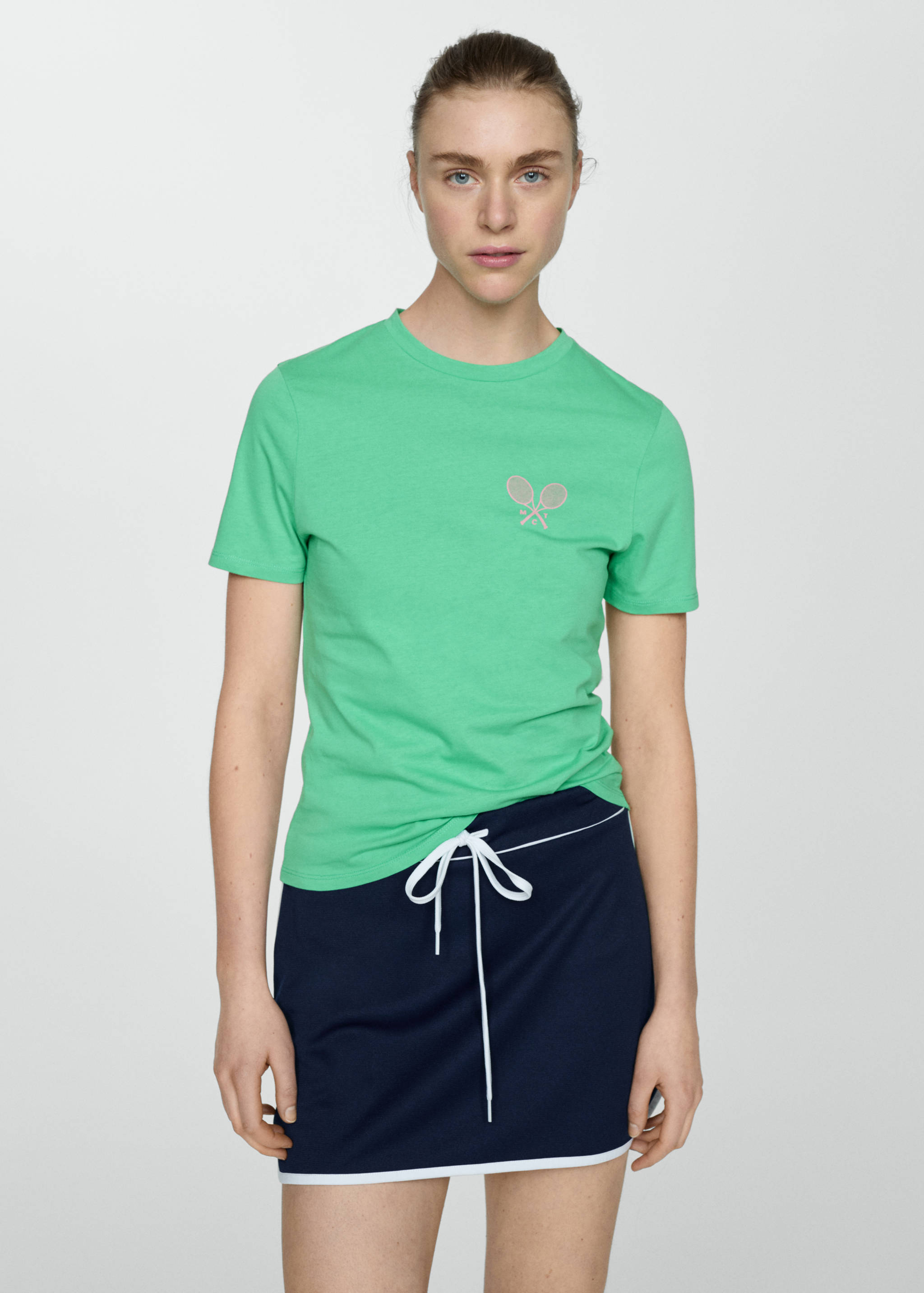 T-shirt 100 % coton message imprimé - Plan moyen