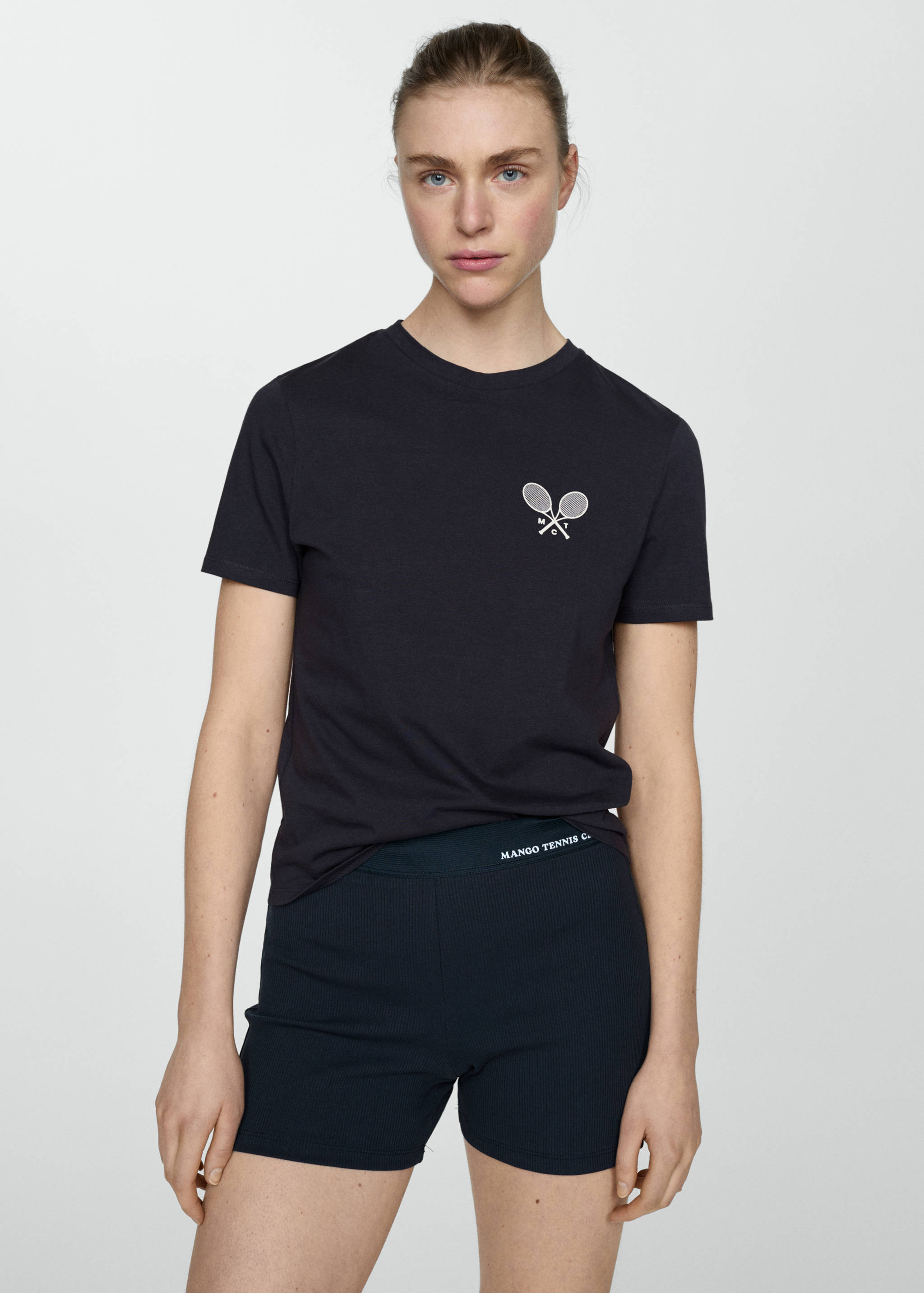 T-shirt 100 % coton message imprimé - Plan moyen