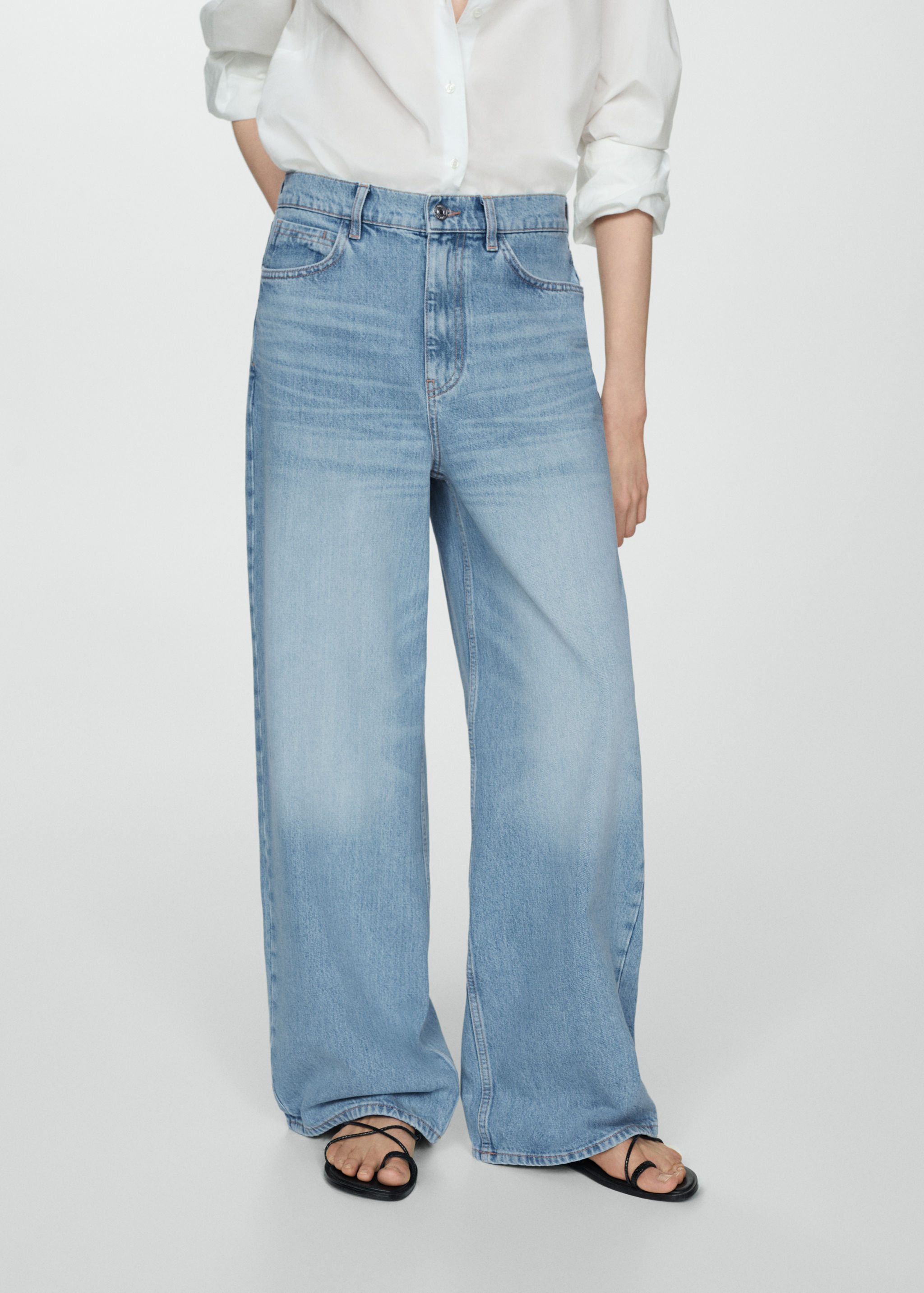 Loose Fit-Wideleg-Jeans mit niedriger Bundhöhe - Mittlere Ansicht