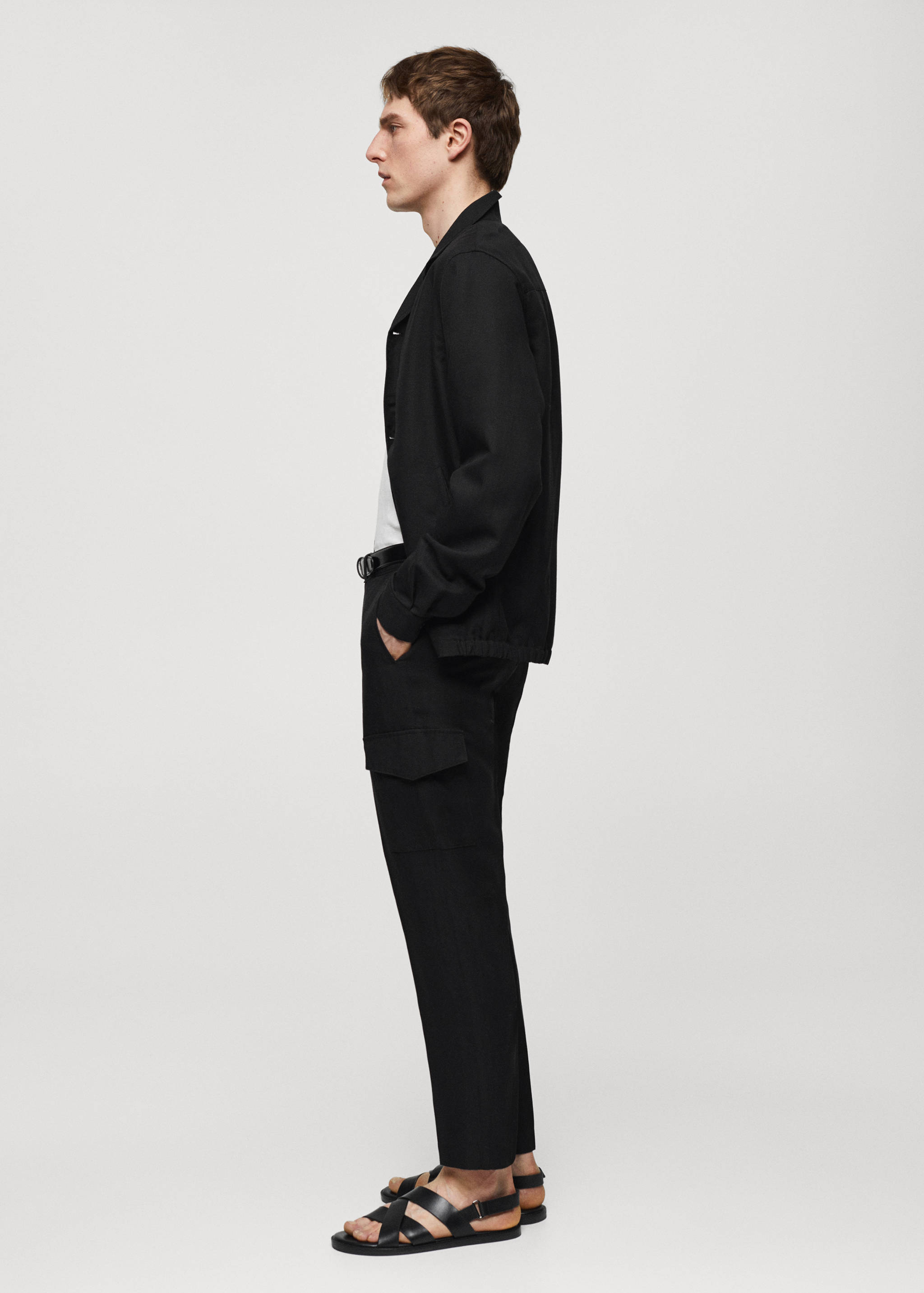 Pantalón cargo mezcla lino - Detalle del artículo 2