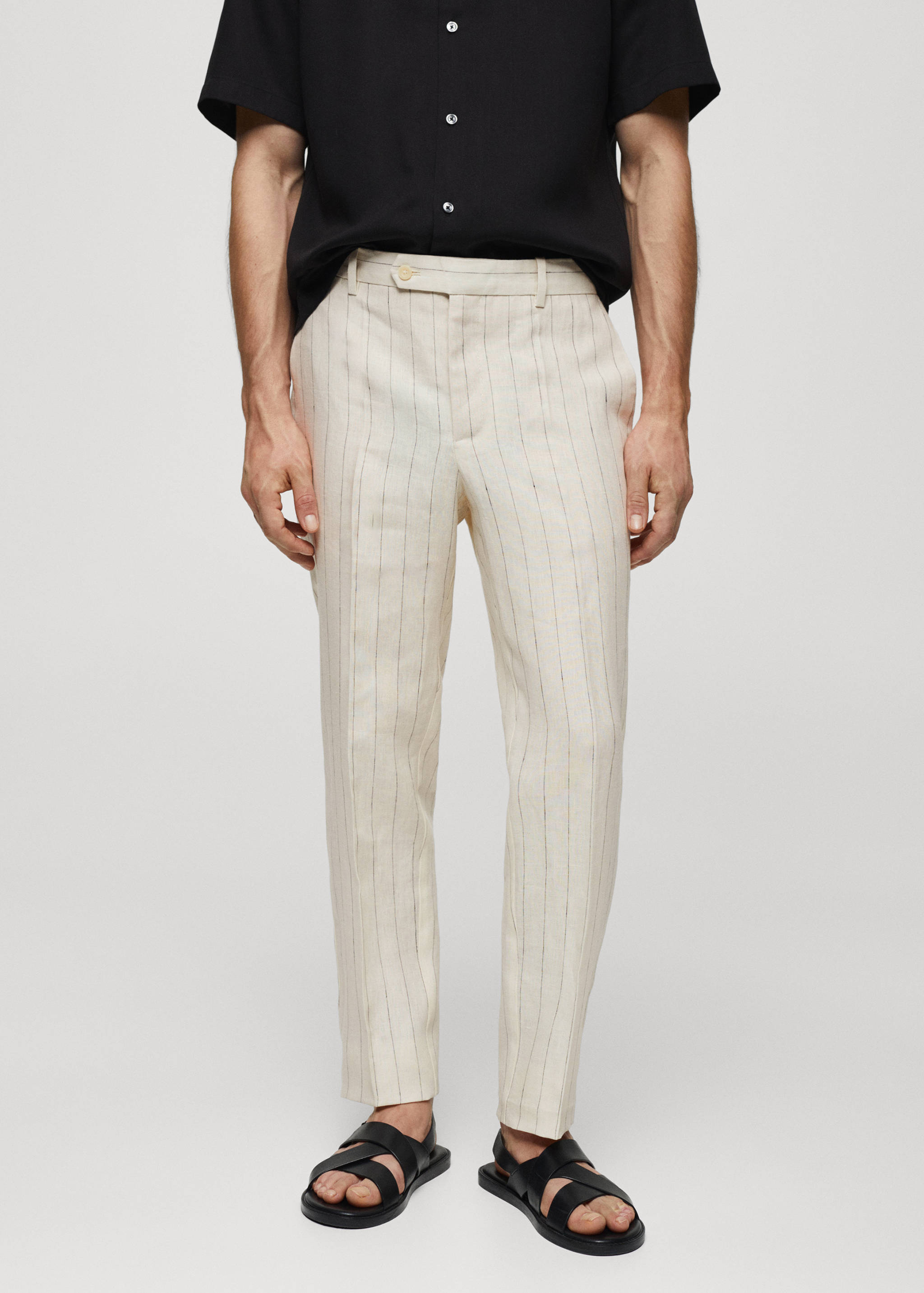 Slim-fit pinstripe pants - Medium plane
