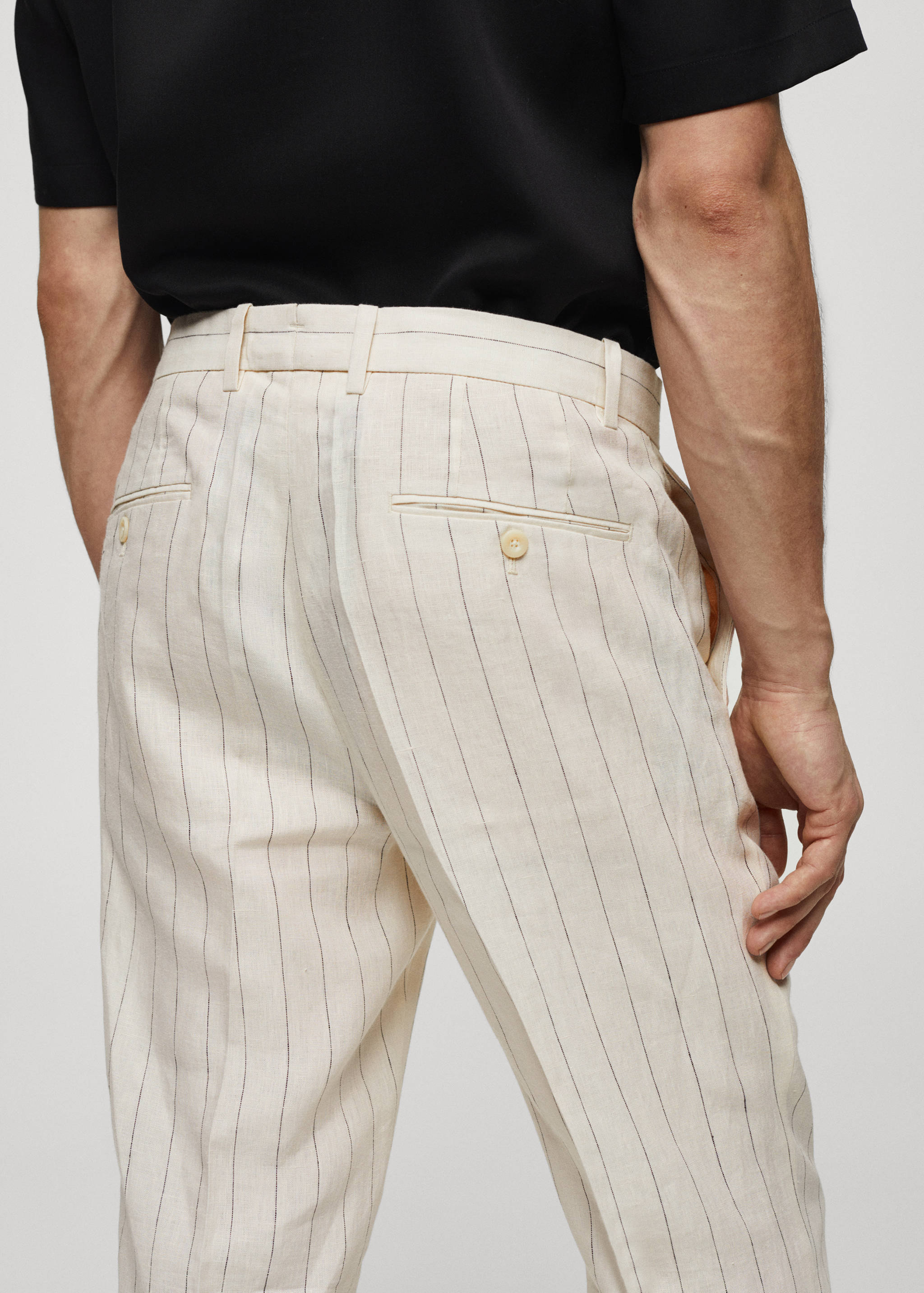 Slim-fit pinstripe pants - Details of the article 4
