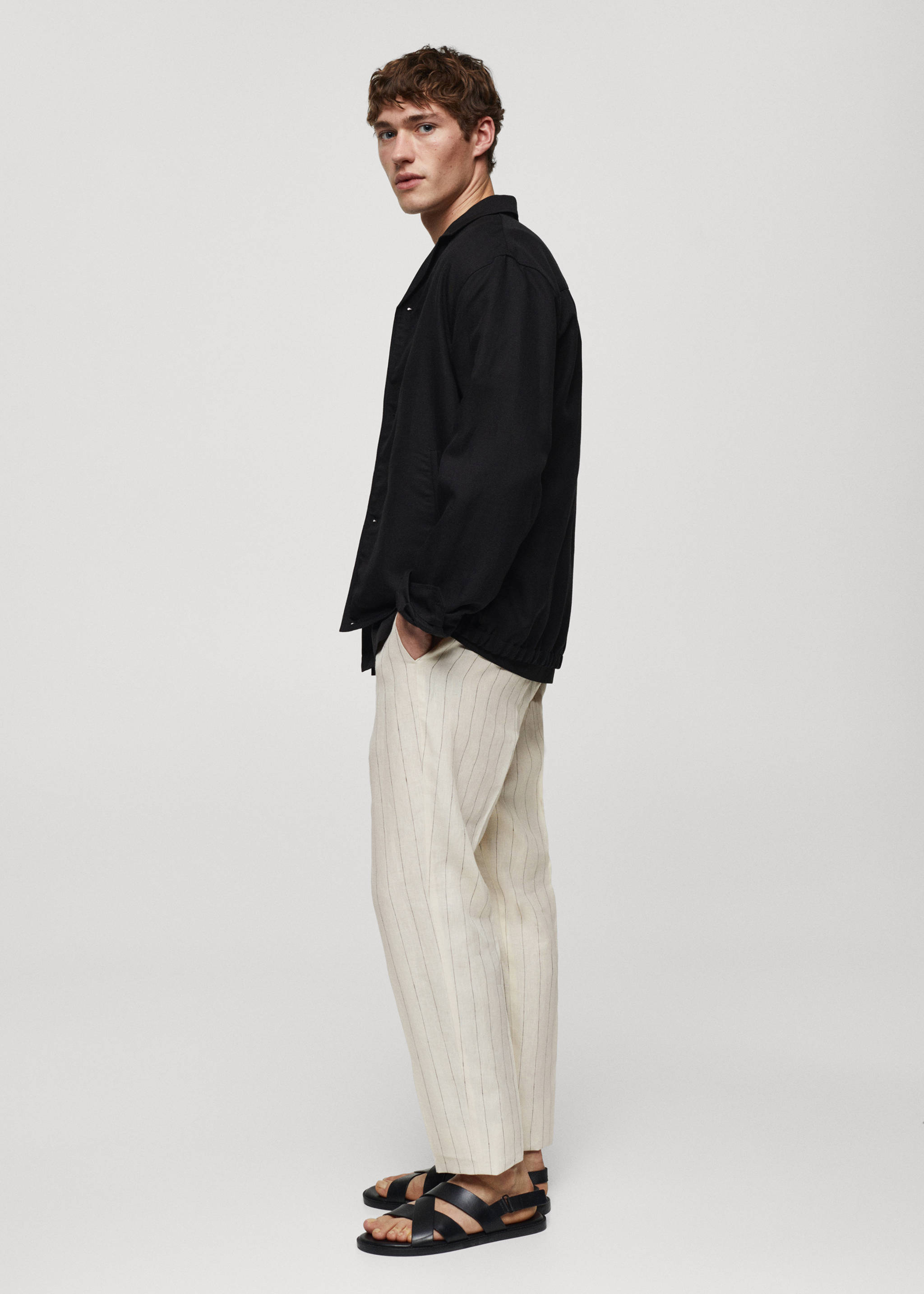 Slim-fit pinstripe pants - Details of the article 2