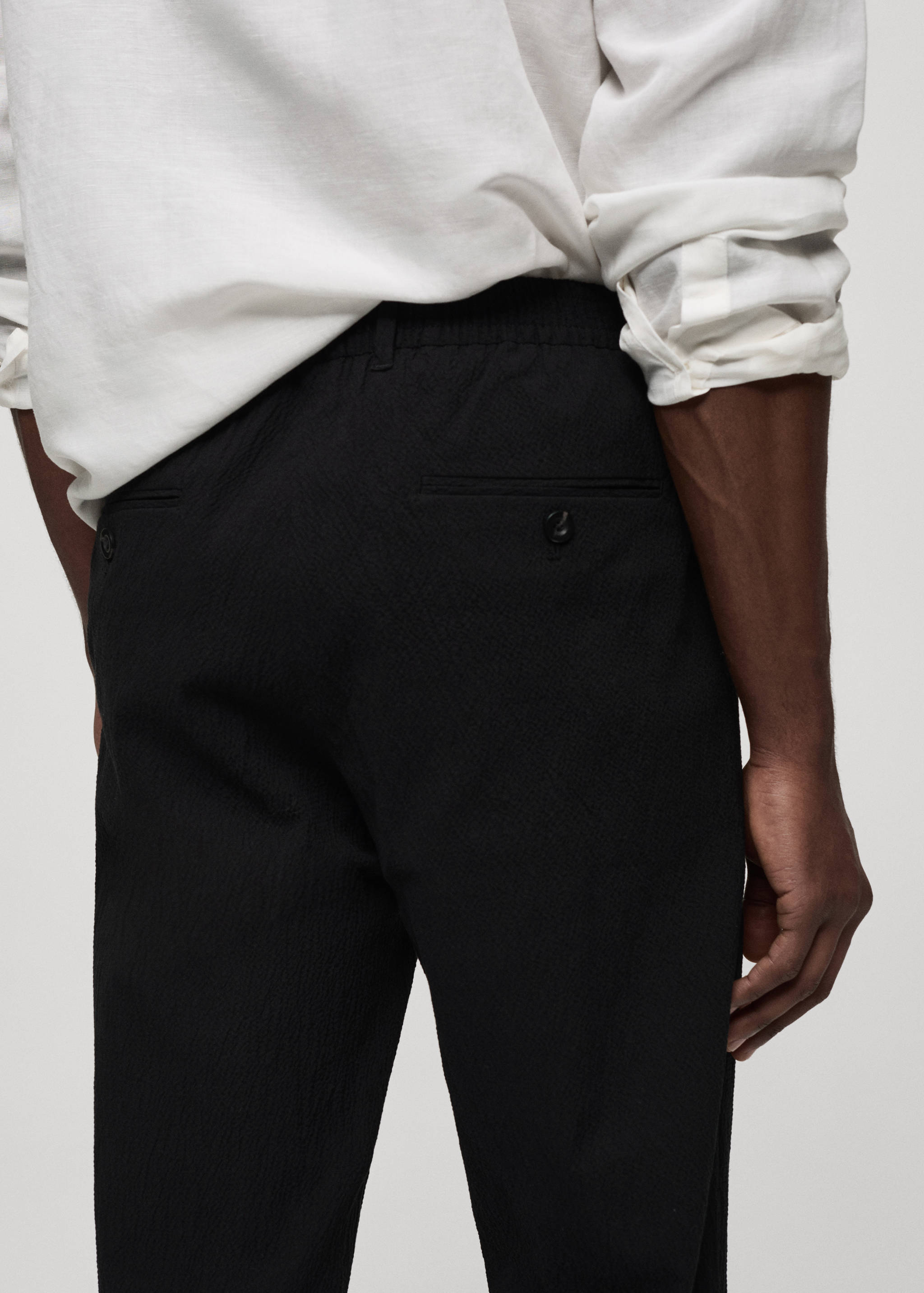 Seersucker cotton pants - Details of the article 4