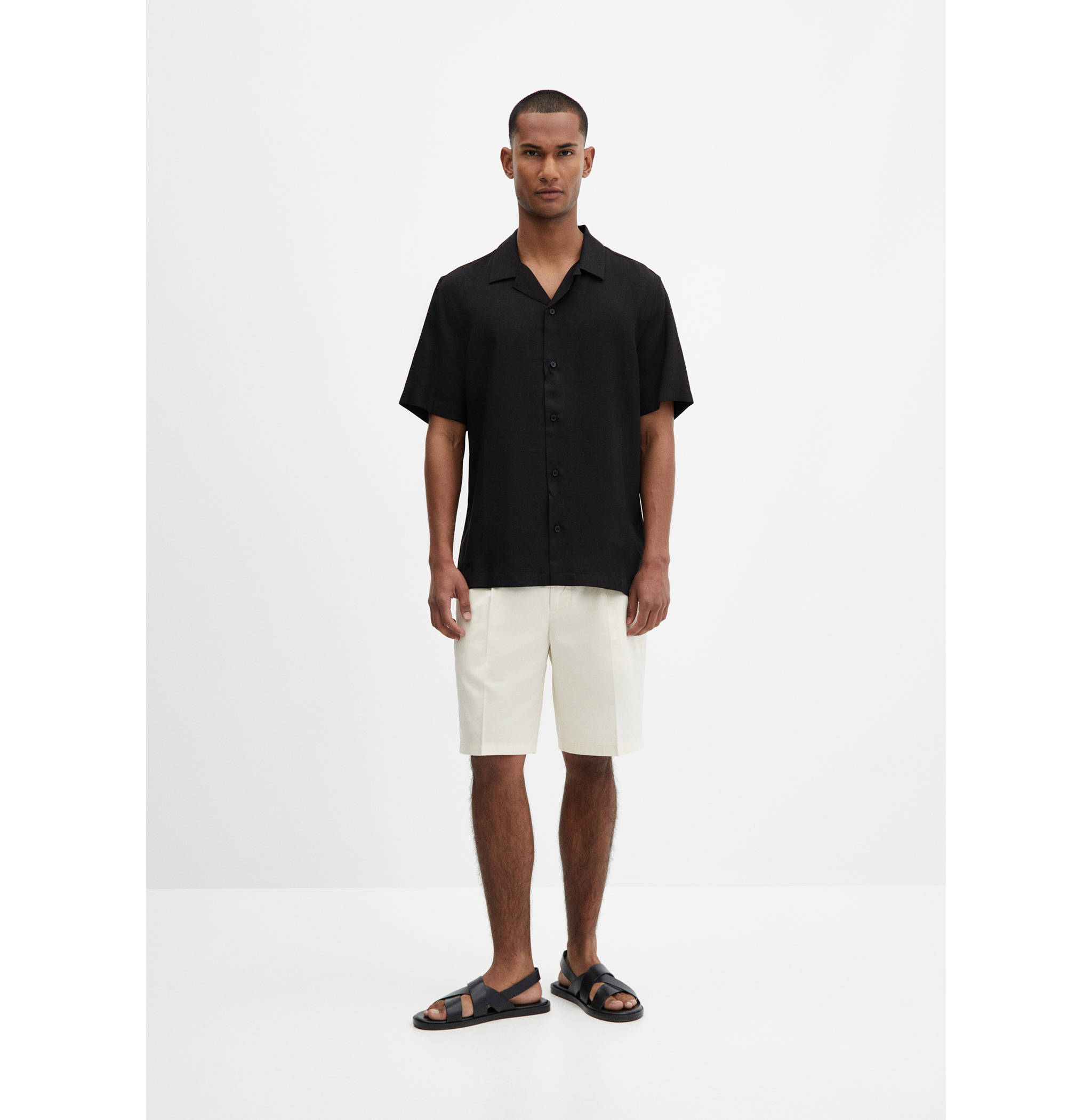 Regular-fit shirt with bowling collar - General plane
