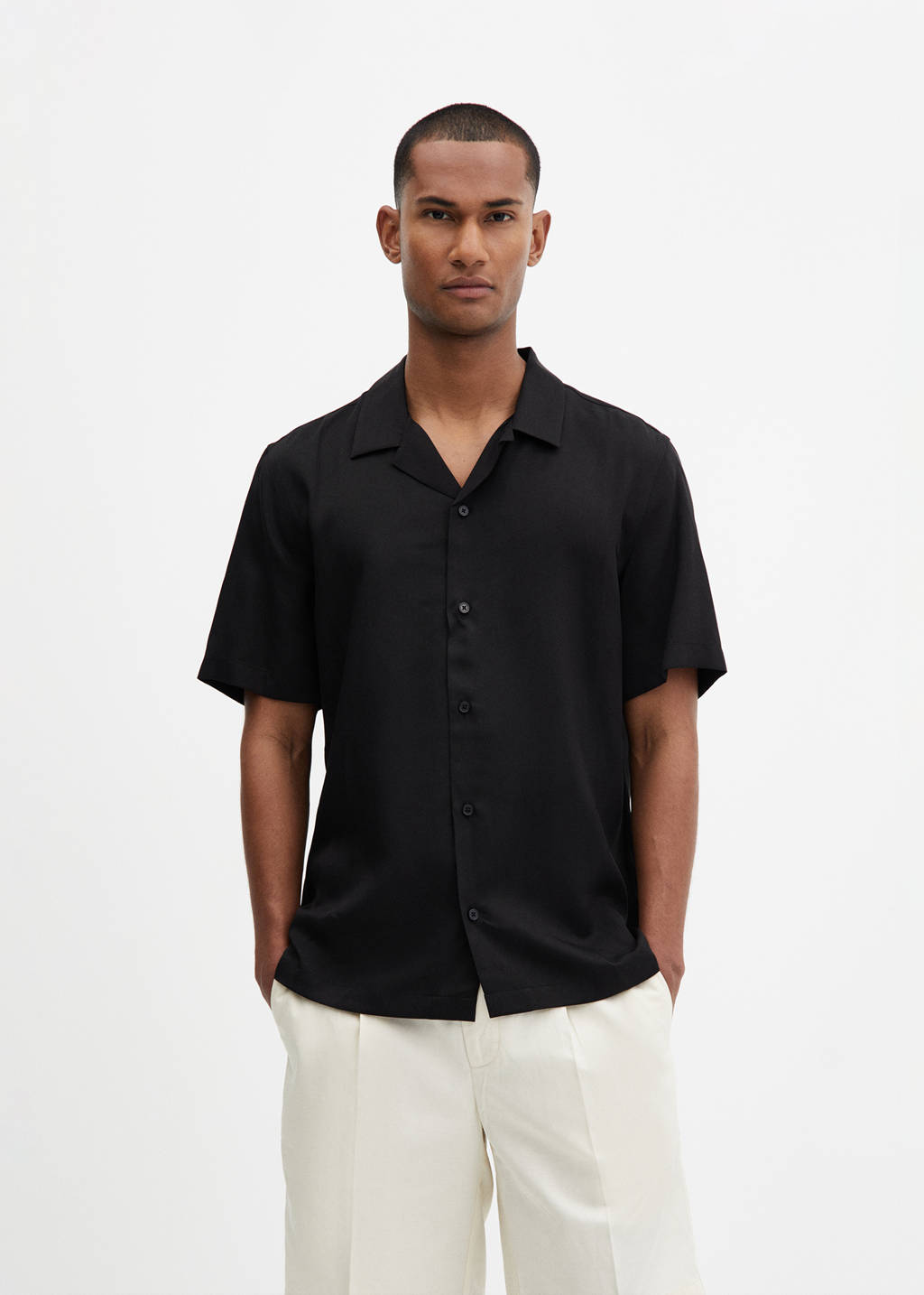 Regular-fit shirt with bowling collar - Men | MANGO OUTLET USA