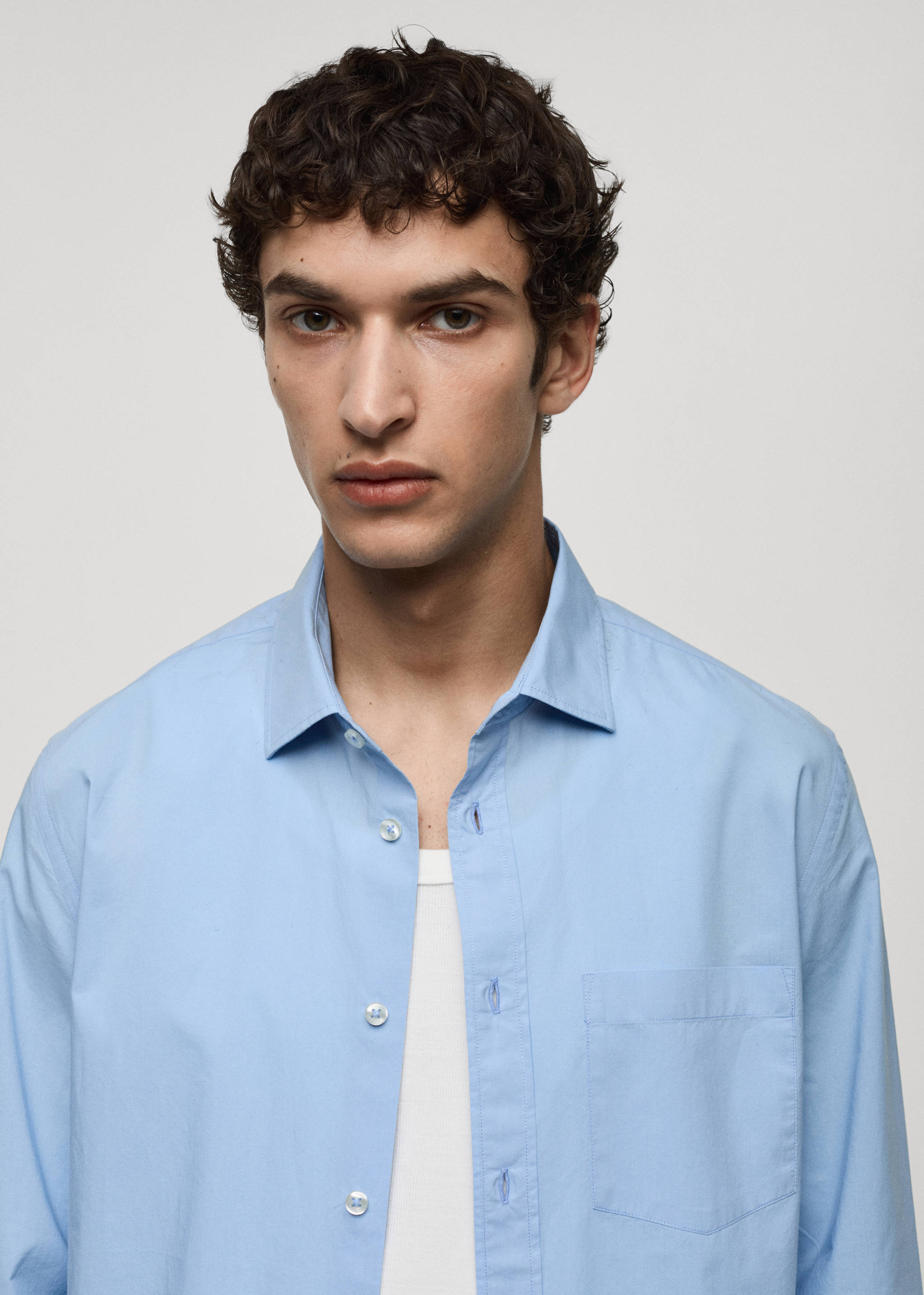 Regular-fit overhemd 100% katoen met zak - Detail van het artikel 1