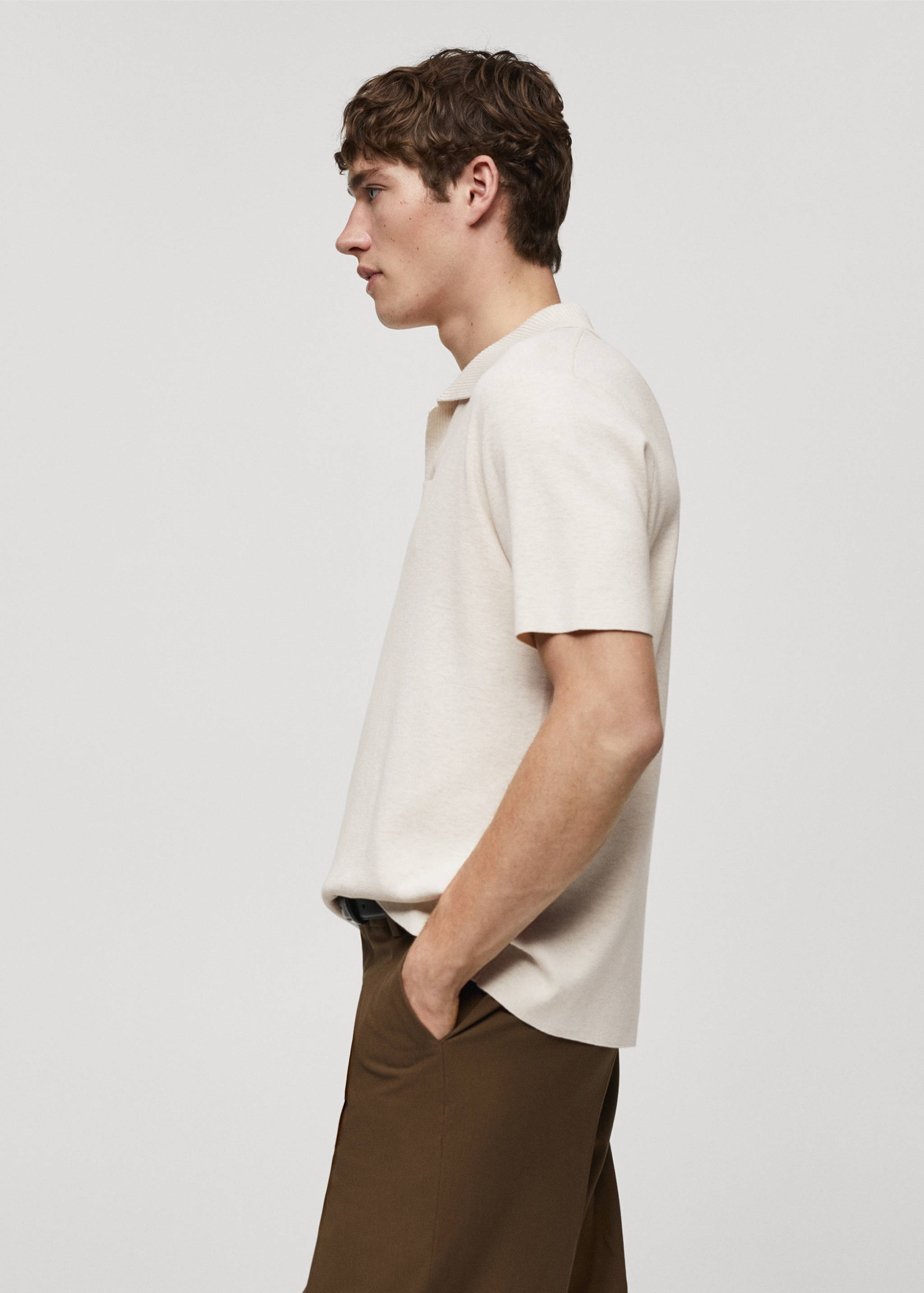 Fine-knit cotton polo shirt - Details of the article 2