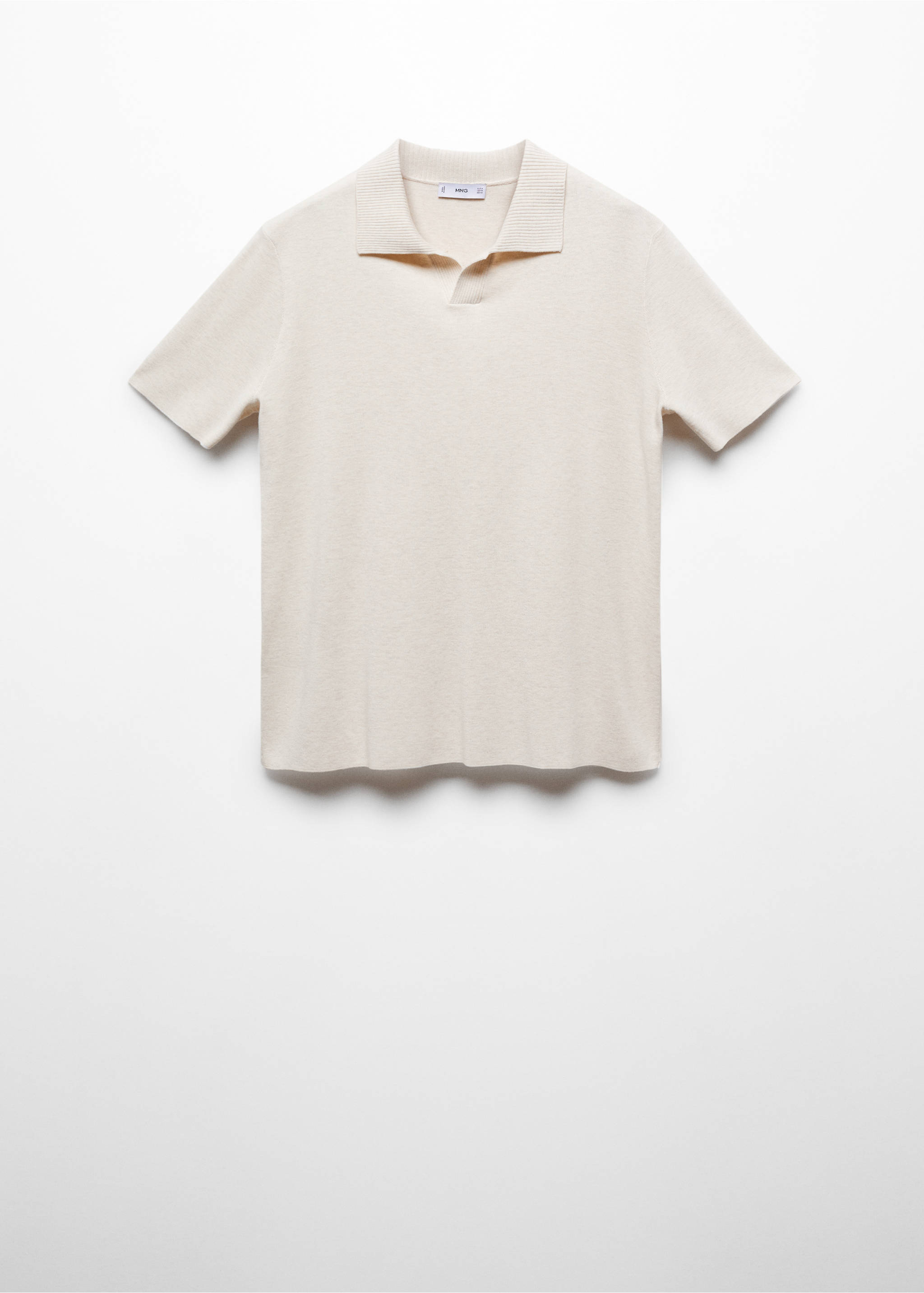 Fine-knit cotton polo shirt - Article without model, Sand. Ref: 67047701-00.