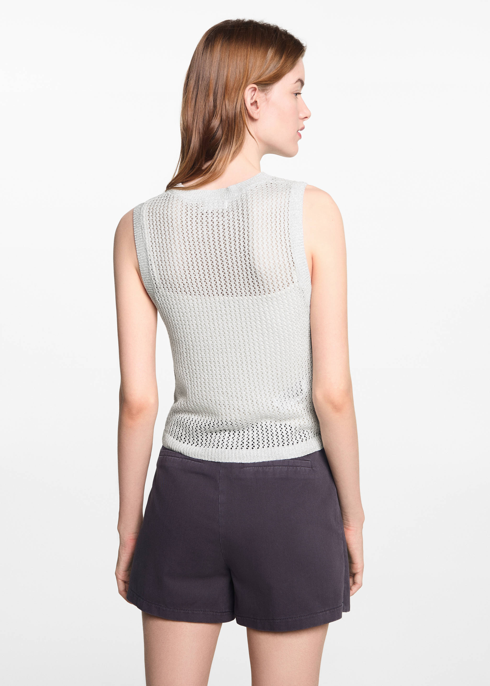 Knitted lurex top with lace design - Reverse of the article